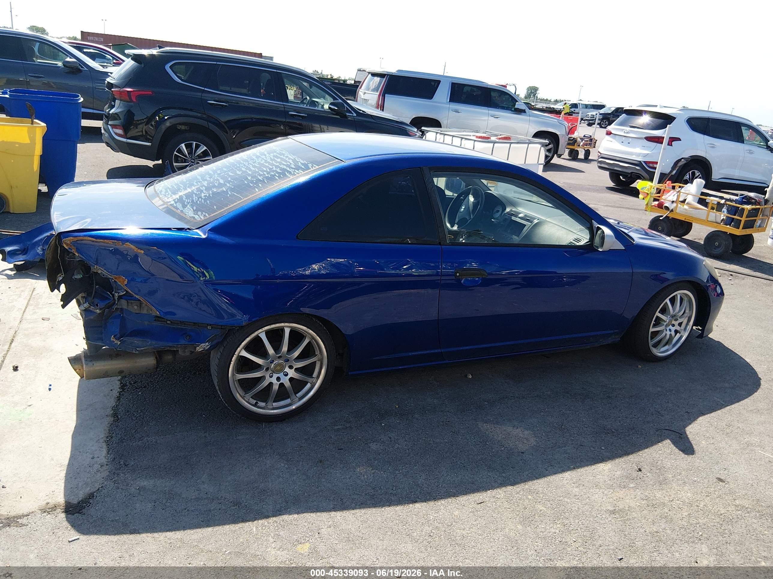 2004 Honda Civic Vp Blue vin: 1HGEM21344L027545