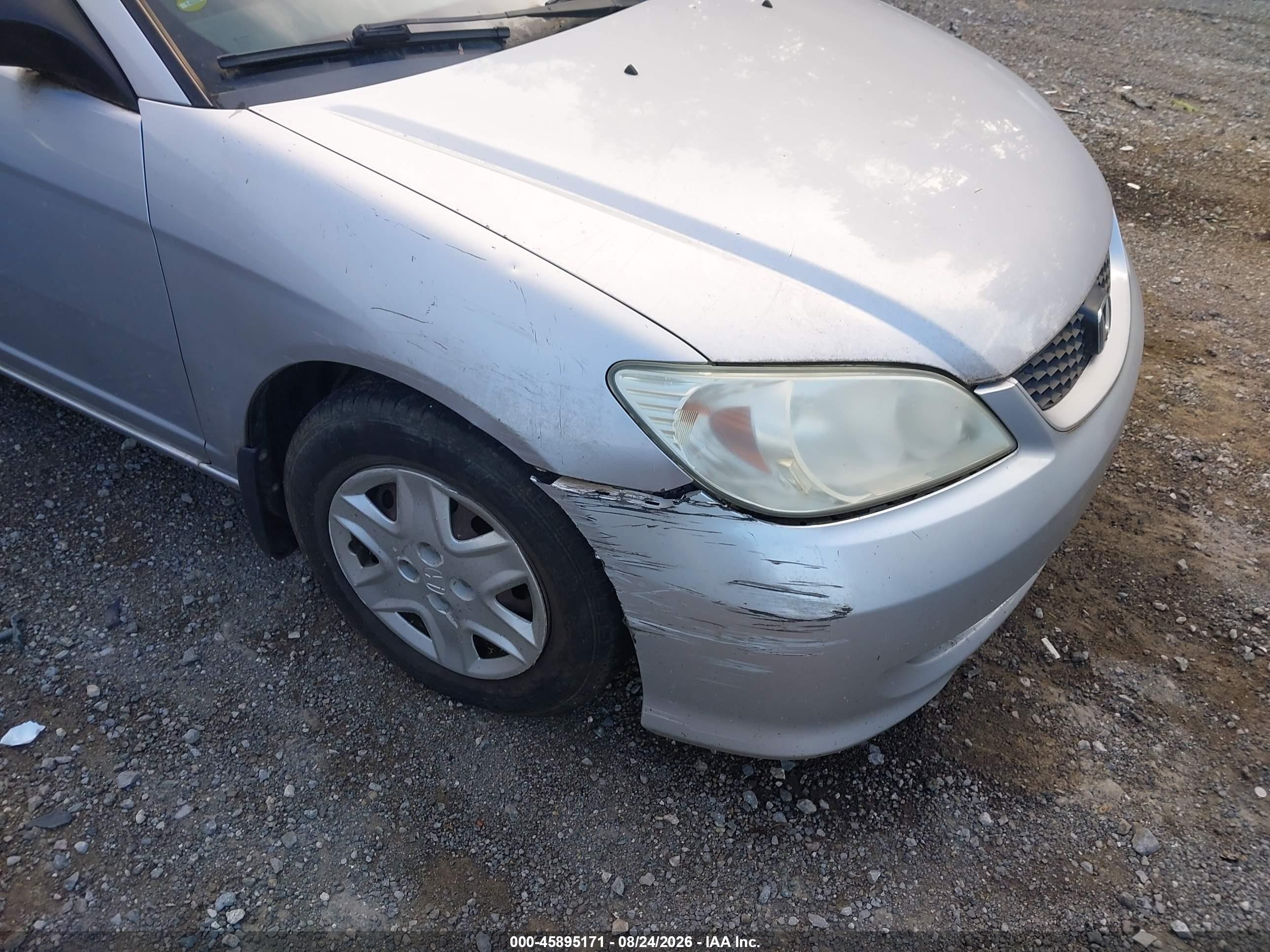 2005 Honda Civic Vp Silver vin: 1HGEM21345L062507