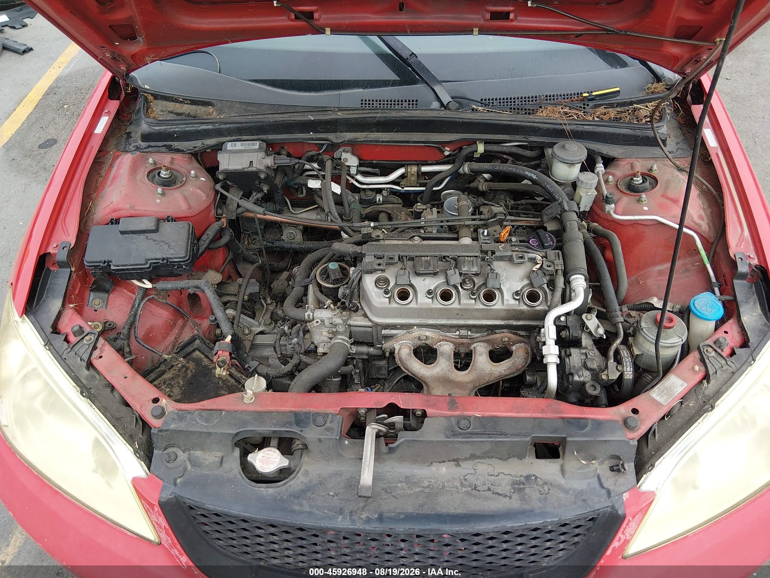 2005 Honda Civic Lx Red vin: 1HGEM21515L068248