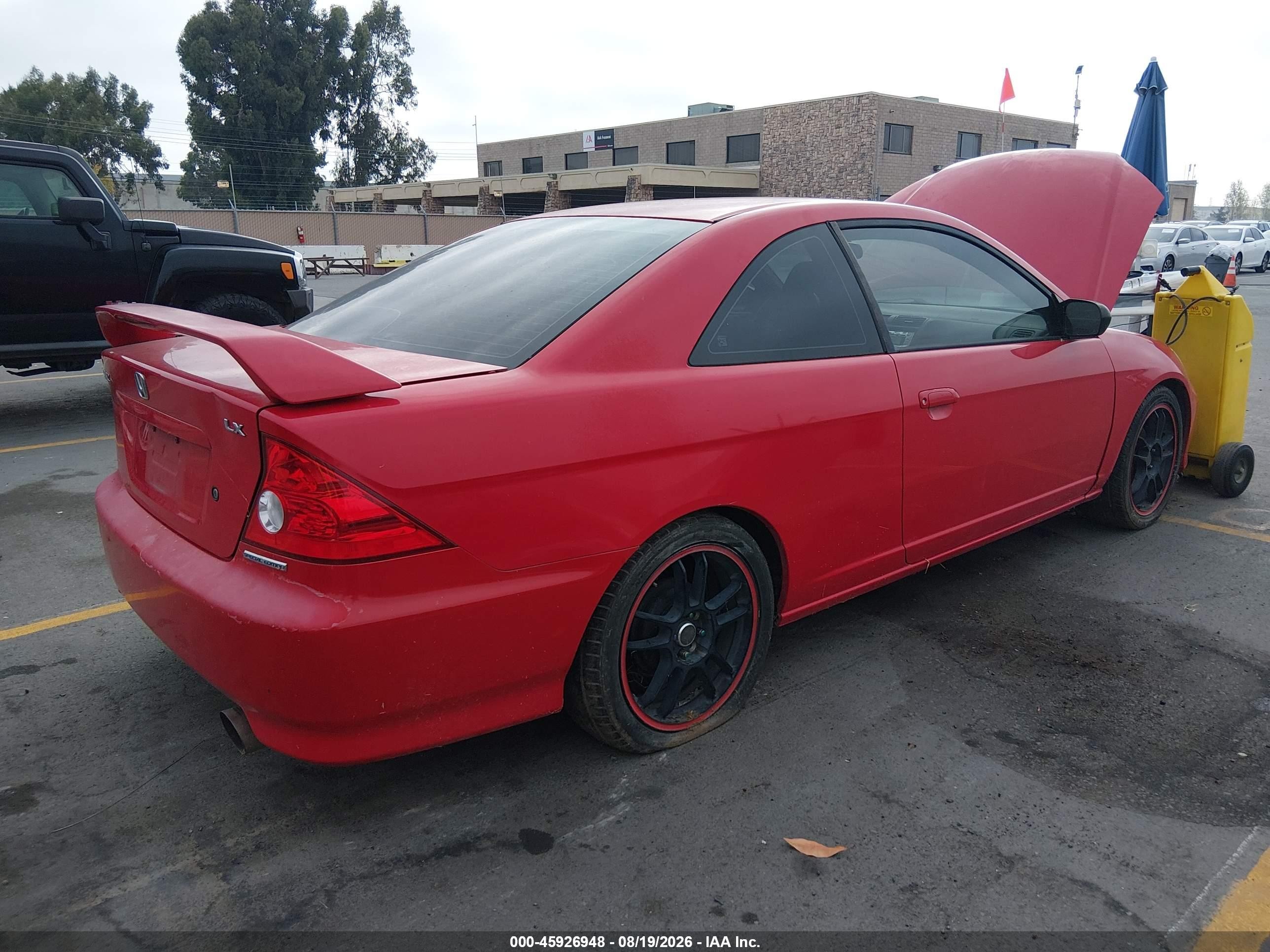 2005 Honda Civic Lx Red vin: 1HGEM21515L068248