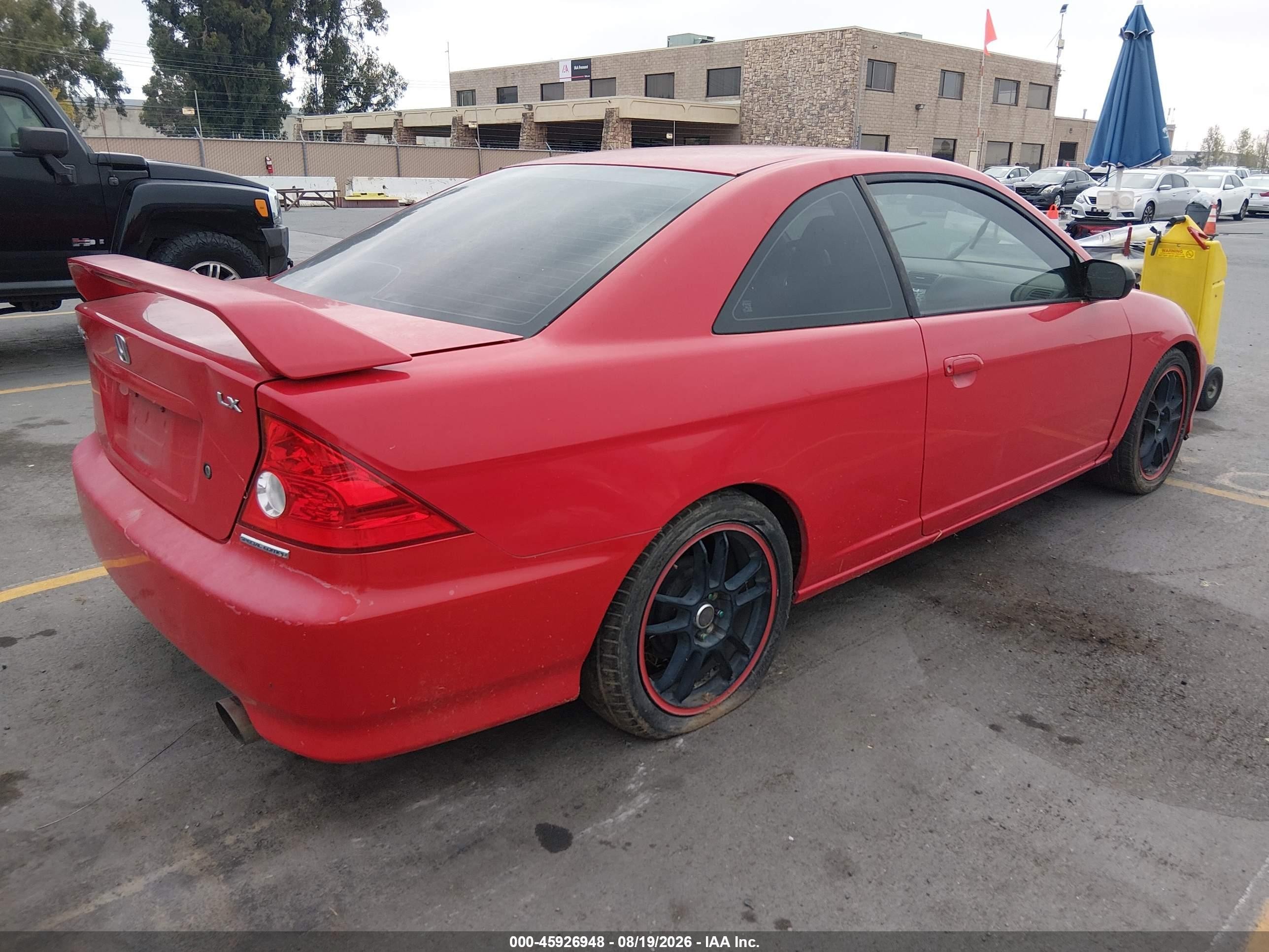 2005 Honda Civic Lx Red vin: 1HGEM21515L068248