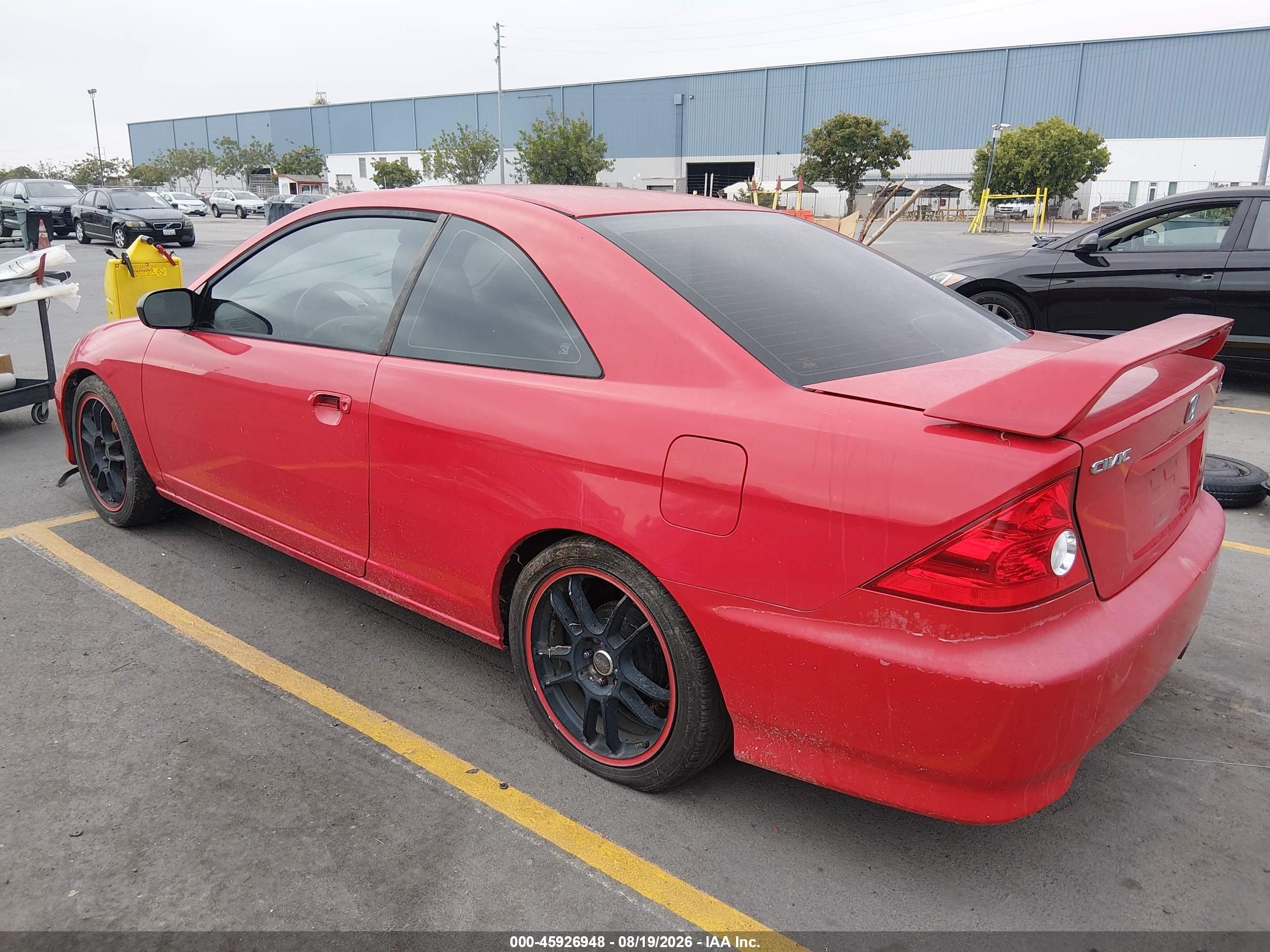 2005 Honda Civic Lx Red vin: 1HGEM21515L068248