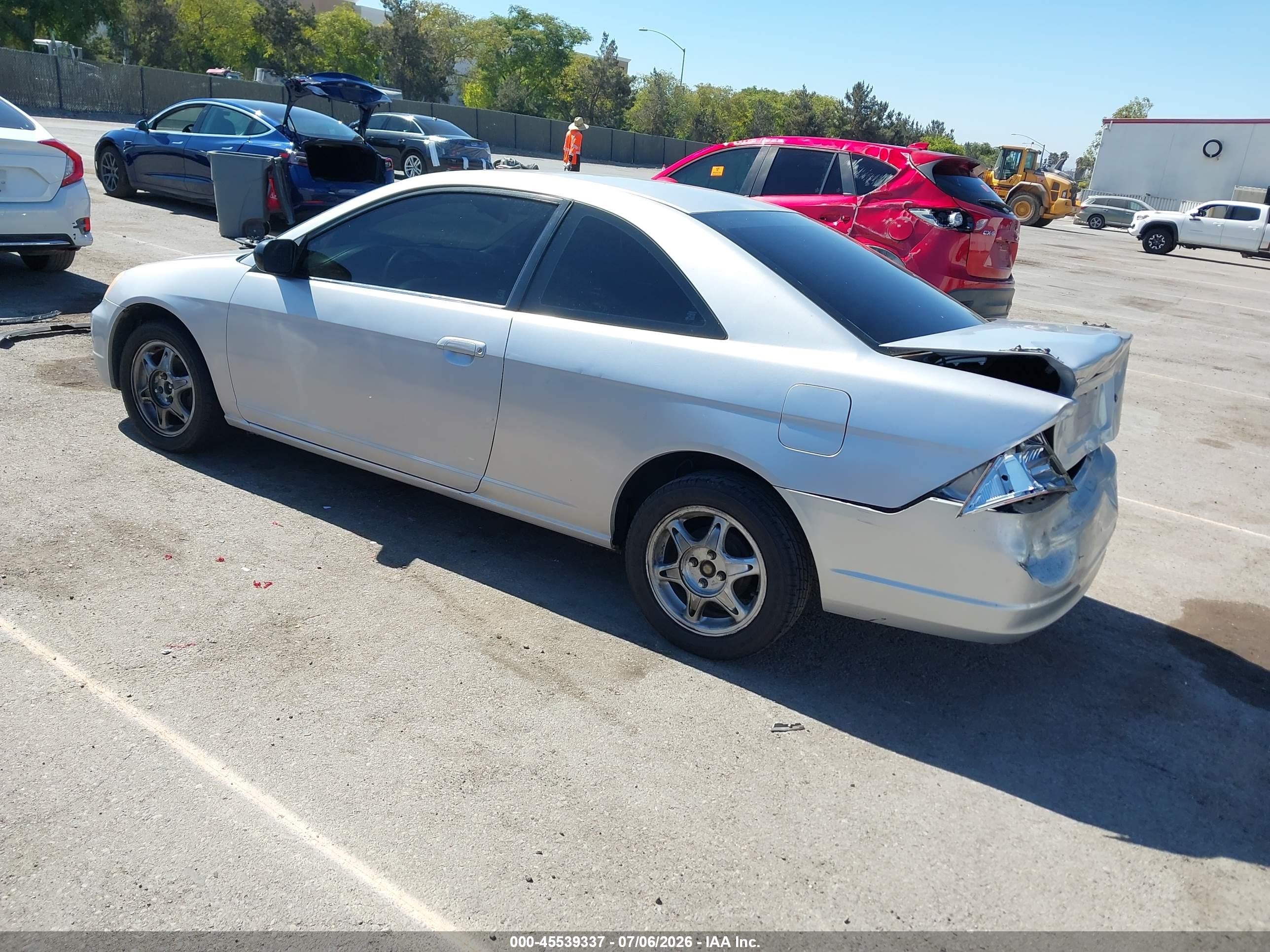2002 Honda Civic Lx Silver vin: 1HGEM21542L053903