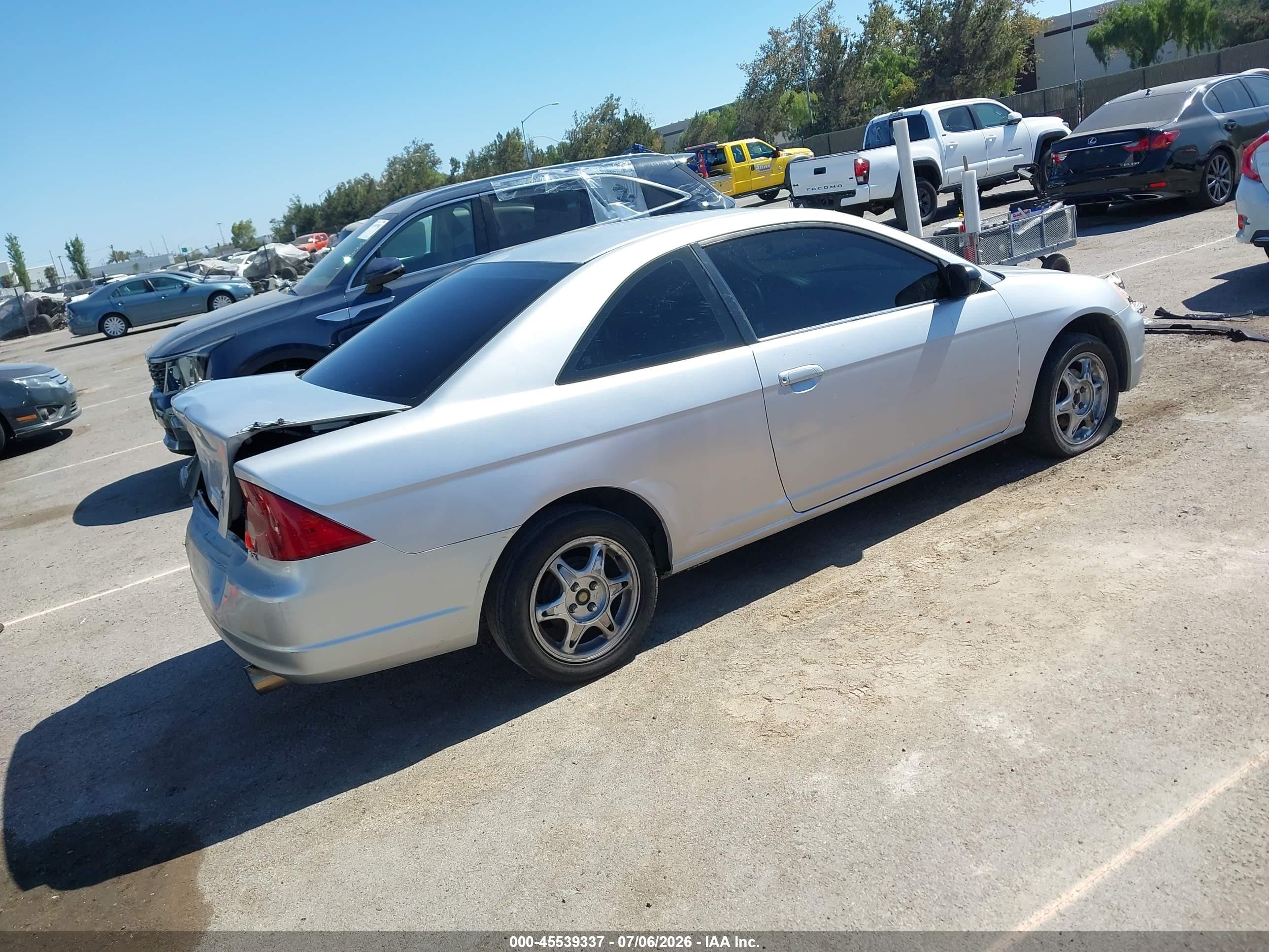 2002 Honda Civic Lx Silver vin: 1HGEM21542L053903