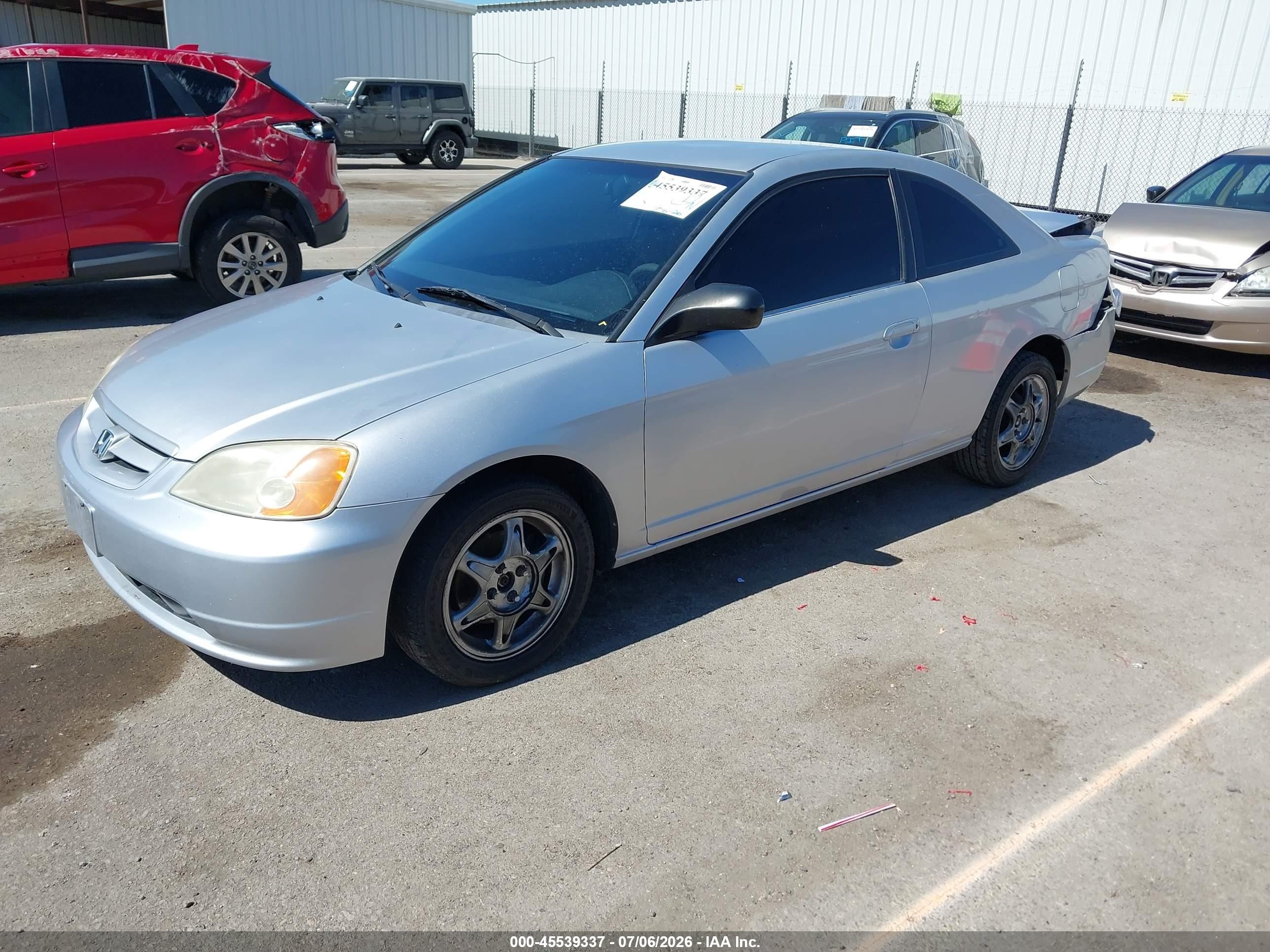 2002 Honda Civic Lx Silver vin: 1HGEM21542L053903