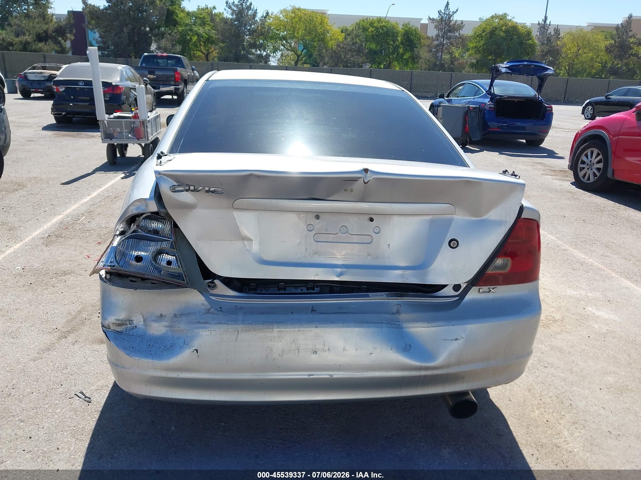 2002 Honda Civic Lx Silver vin: 1HGEM21542L053903