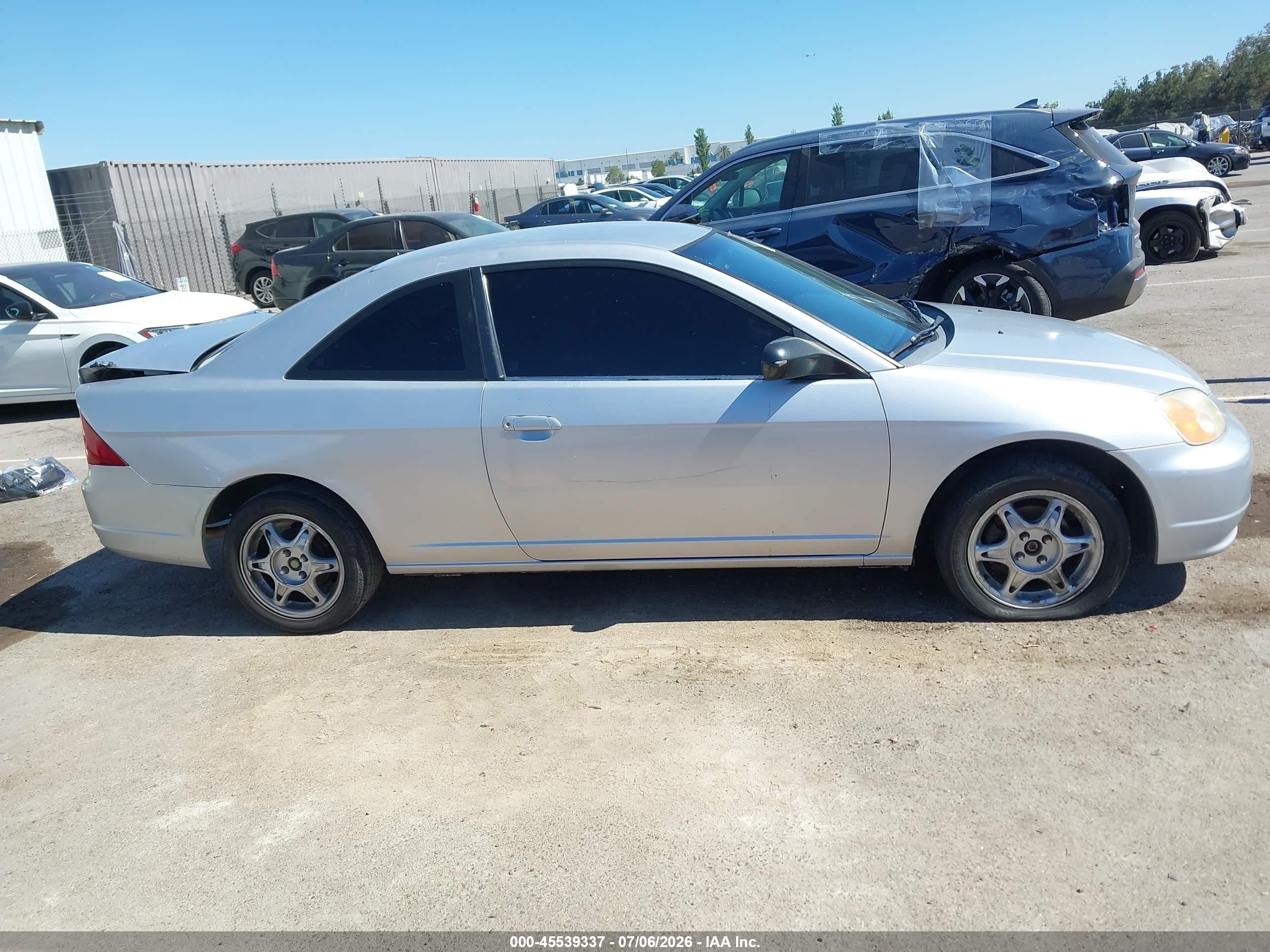 2002 Honda Civic Lx Silver vin: 1HGEM21542L053903