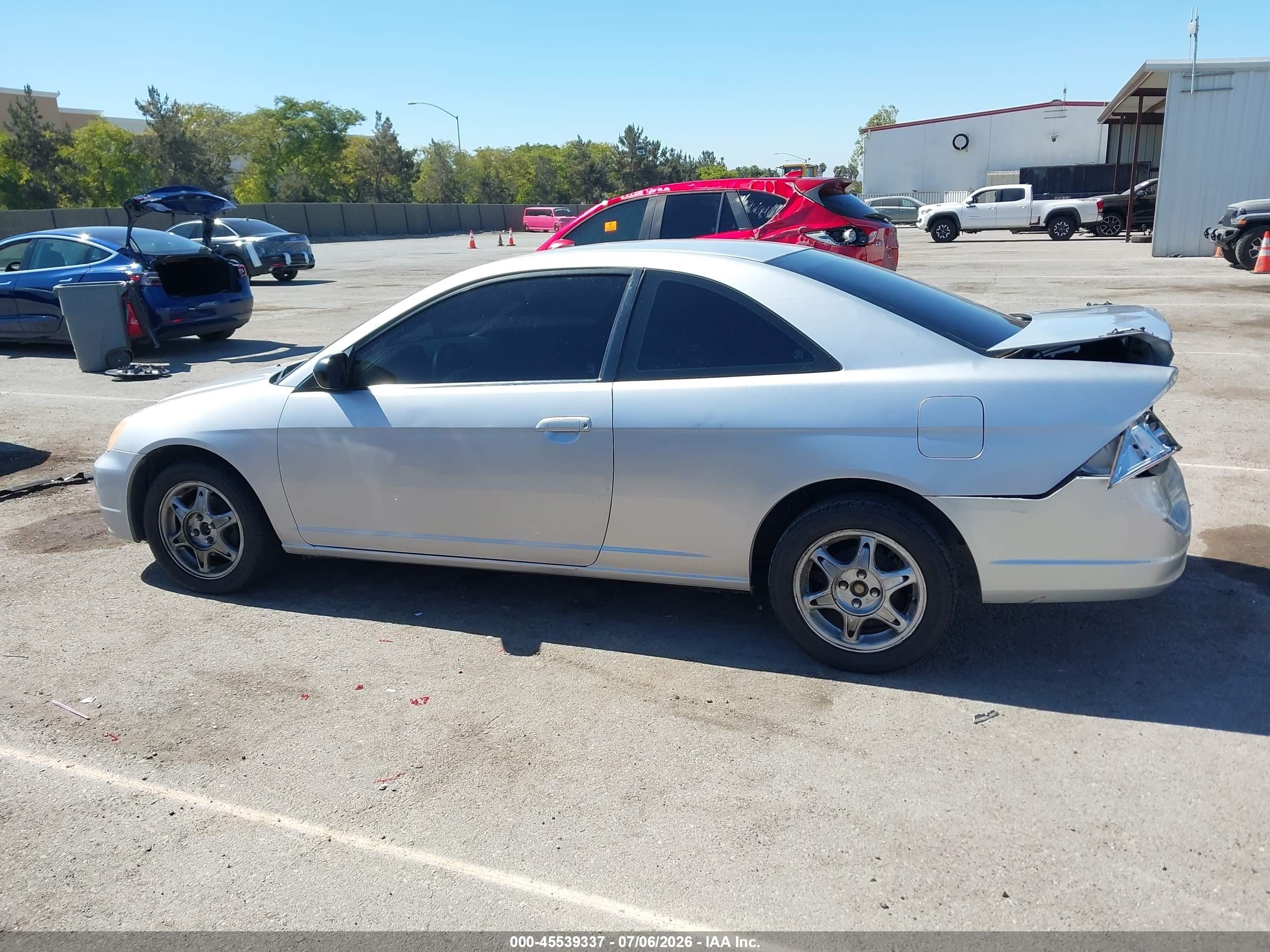 2002 Honda Civic Lx Silver vin: 1HGEM21542L053903