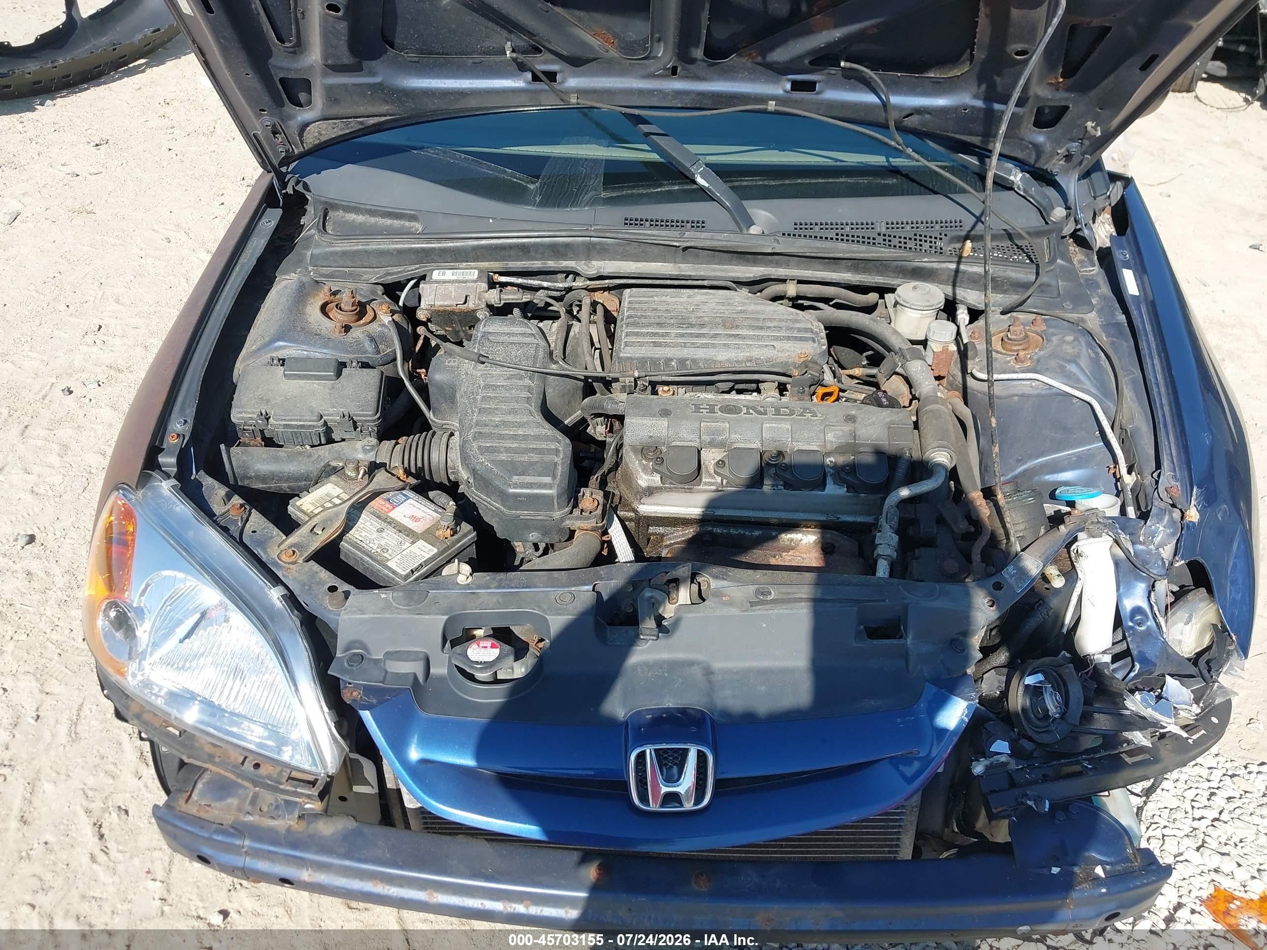 2003 Honda Civic Lx Синий vin: 1HGEM21543L066300