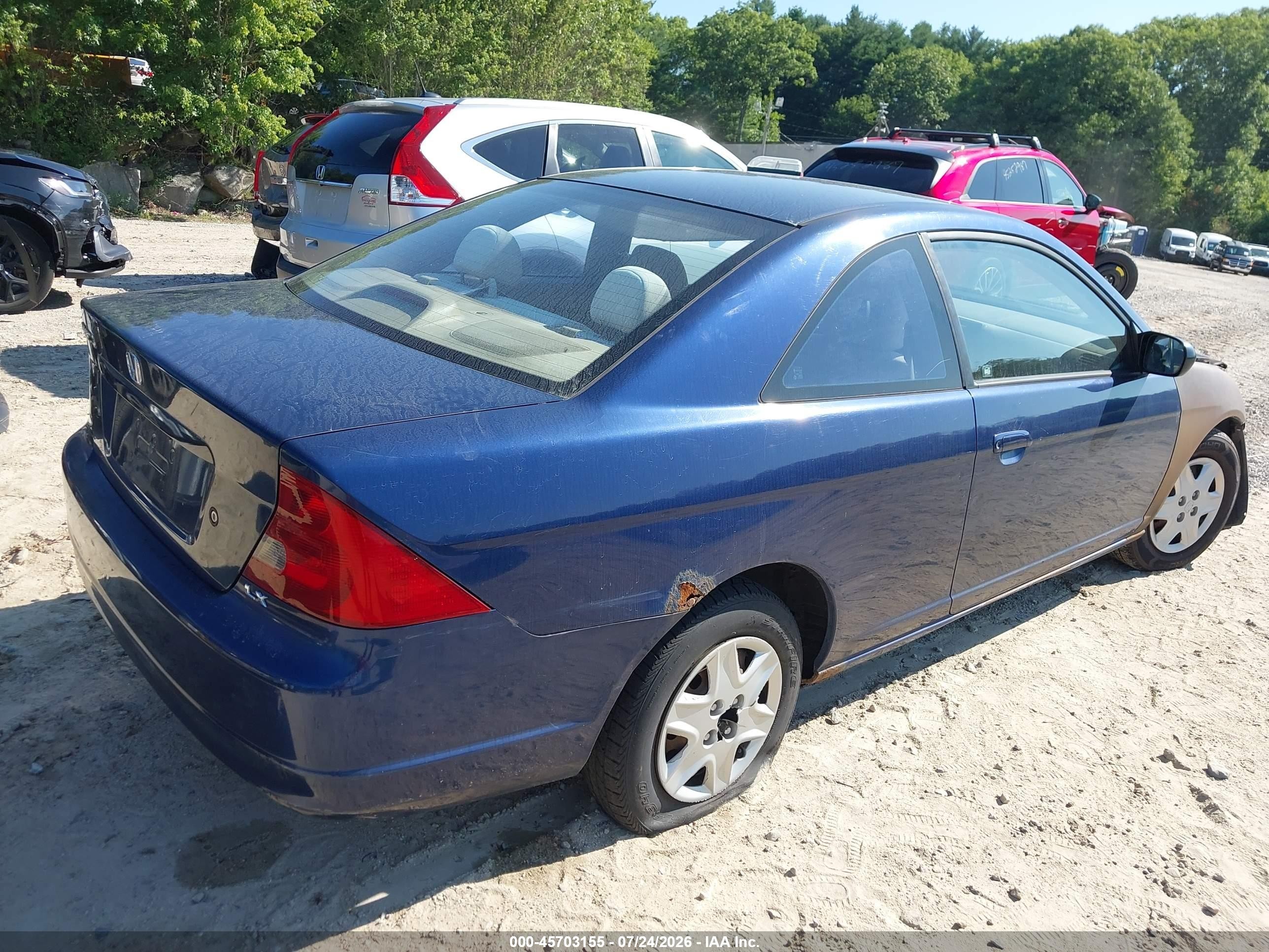 2003 Honda Civic Lx Синий vin: 1HGEM21543L066300