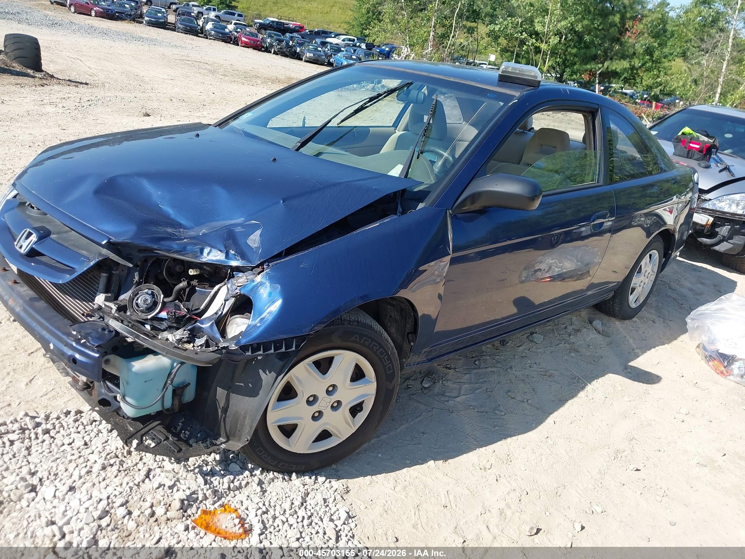 2003 Honda Civic Lx Синий vin: 1HGEM21543L066300