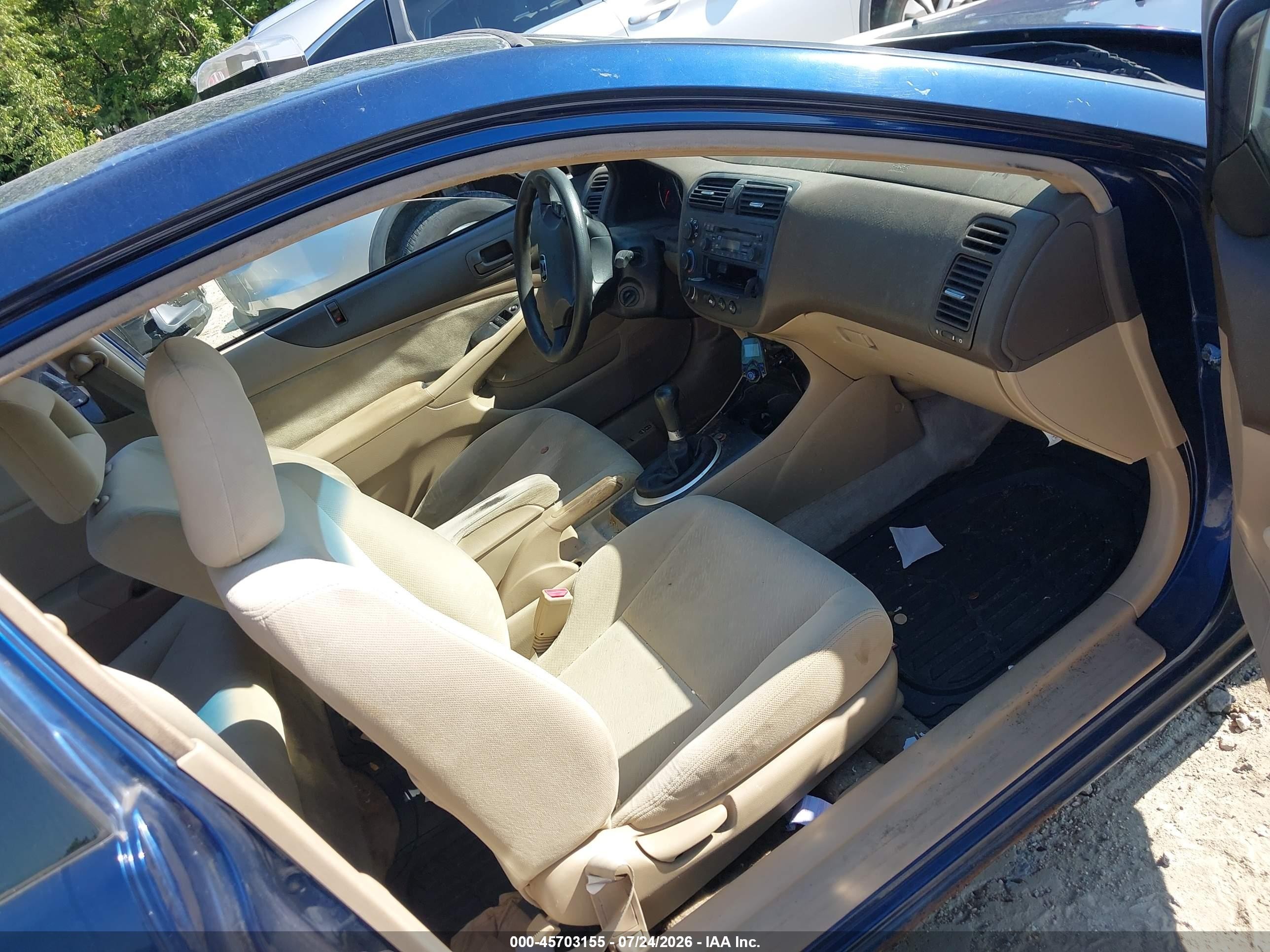 2003 Honda Civic Lx Синий vin: 1HGEM21543L066300