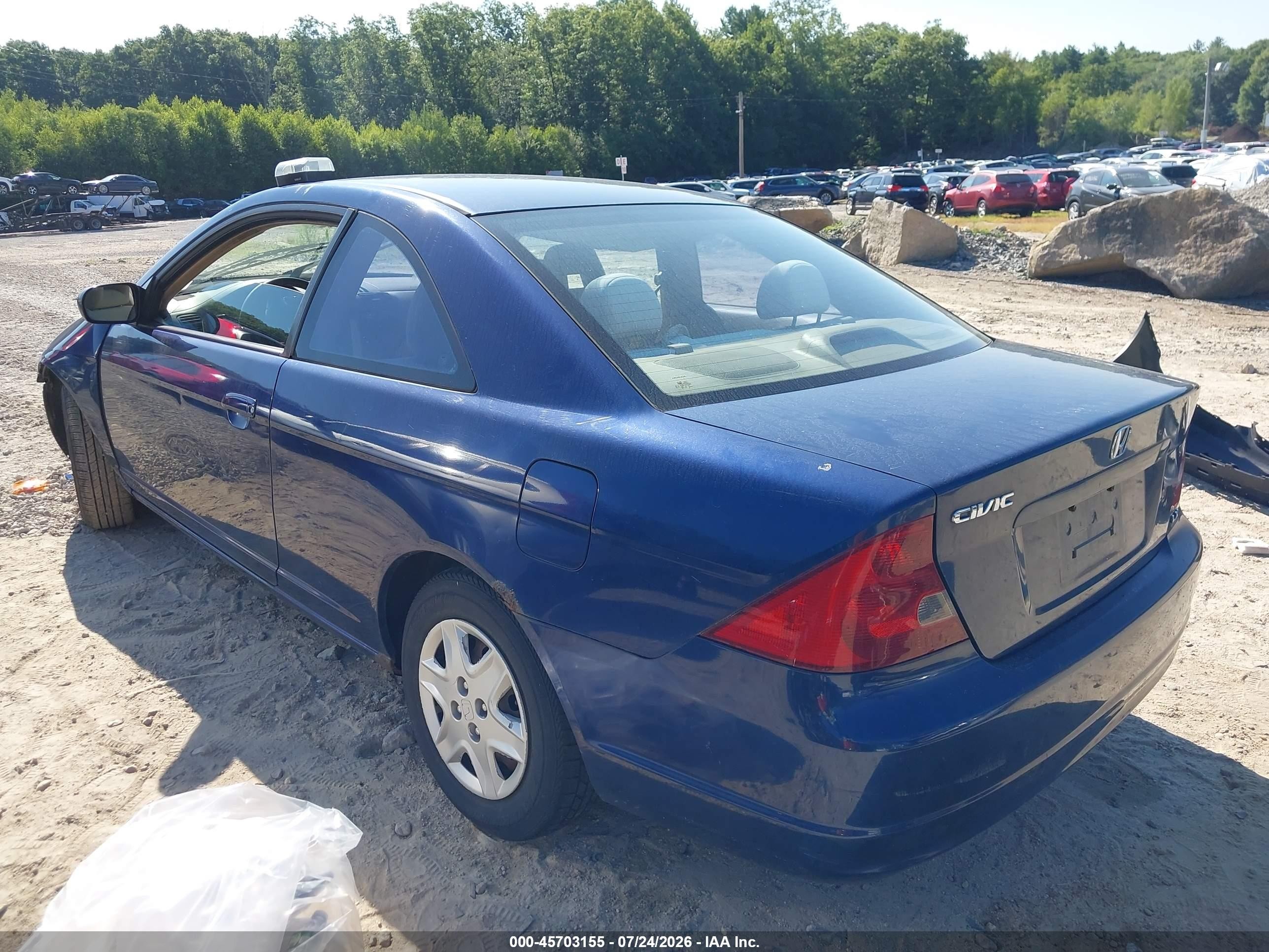 2003 Honda Civic Lx Синий vin: 1HGEM21543L066300