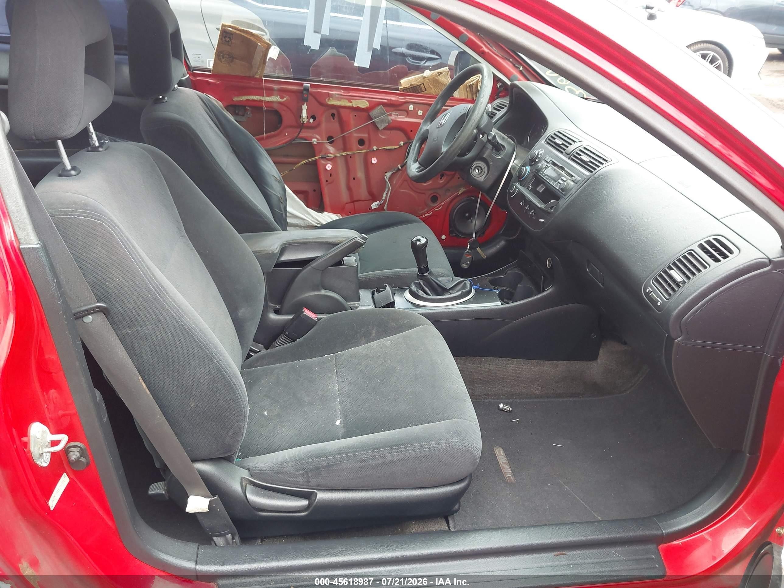 2005 Honda Civic Lx Red vin: 1HGEM21545L016161