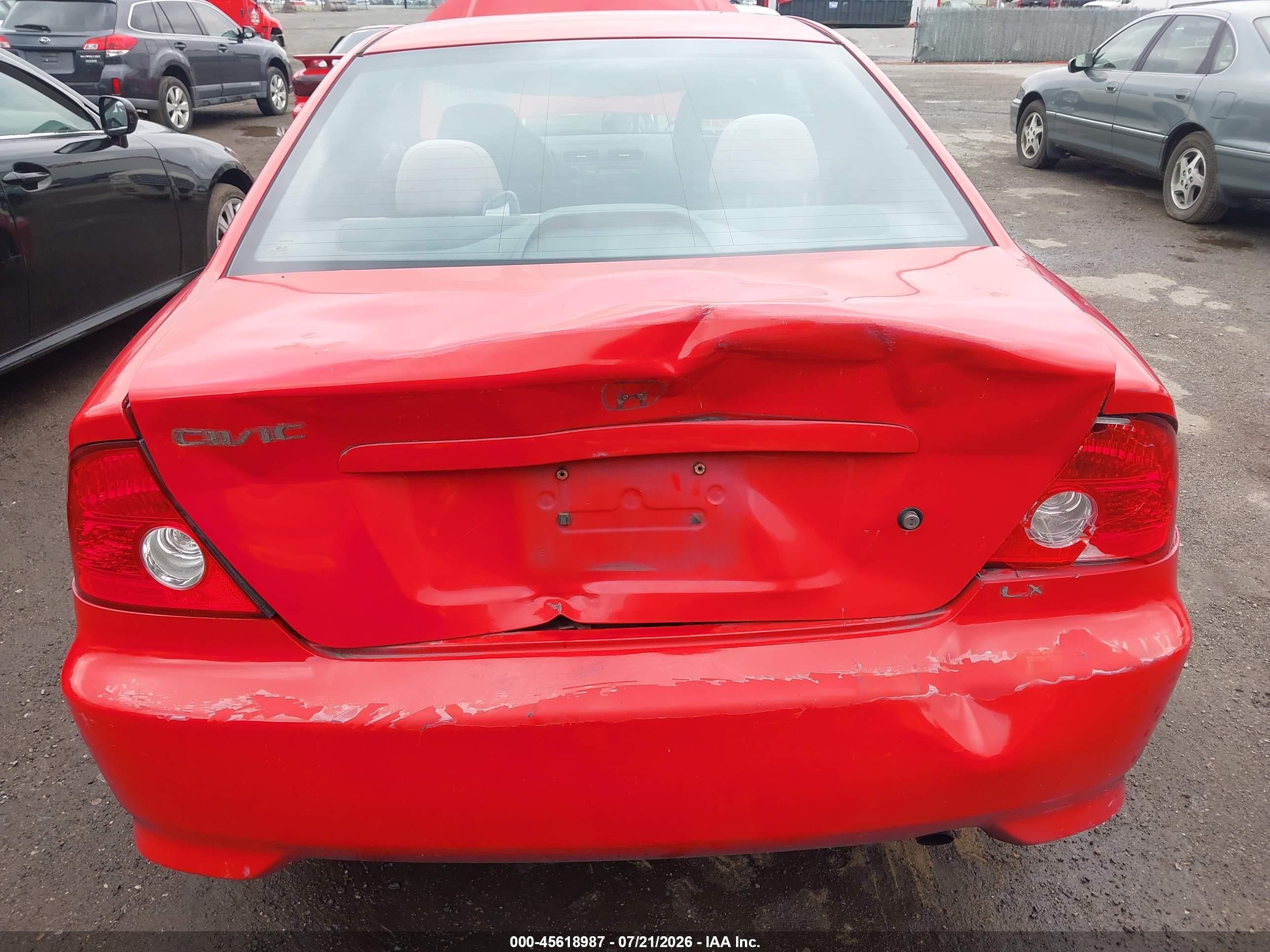 2005 Honda Civic Lx Red vin: 1HGEM21545L016161