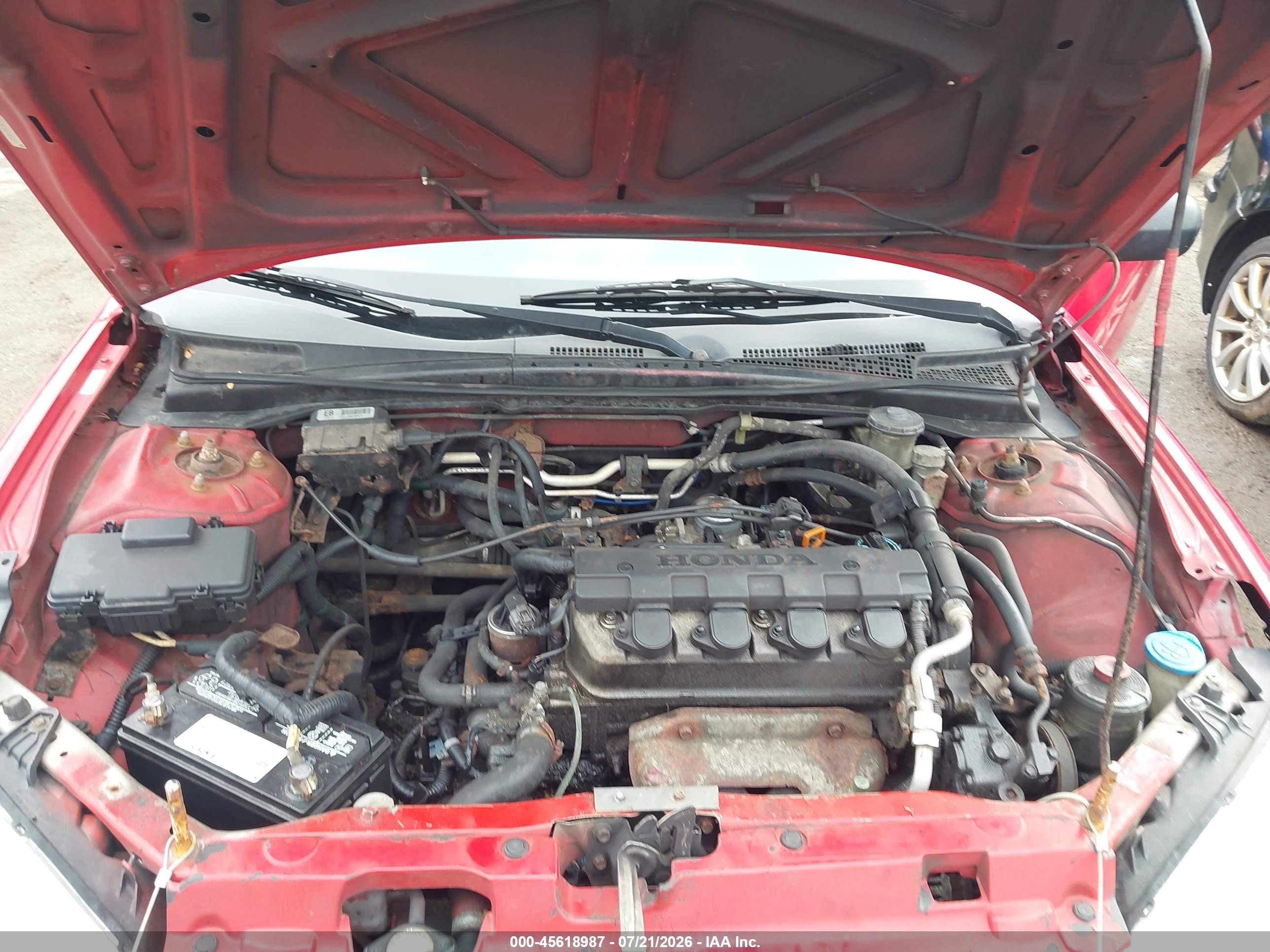 2005 Honda Civic Lx Red vin: 1HGEM21545L016161