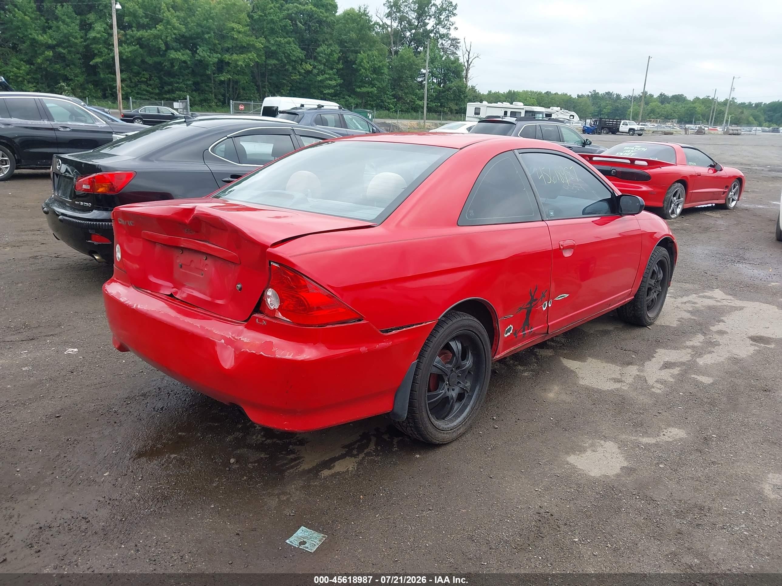 2005 Honda Civic Lx Red vin: 1HGEM21545L016161