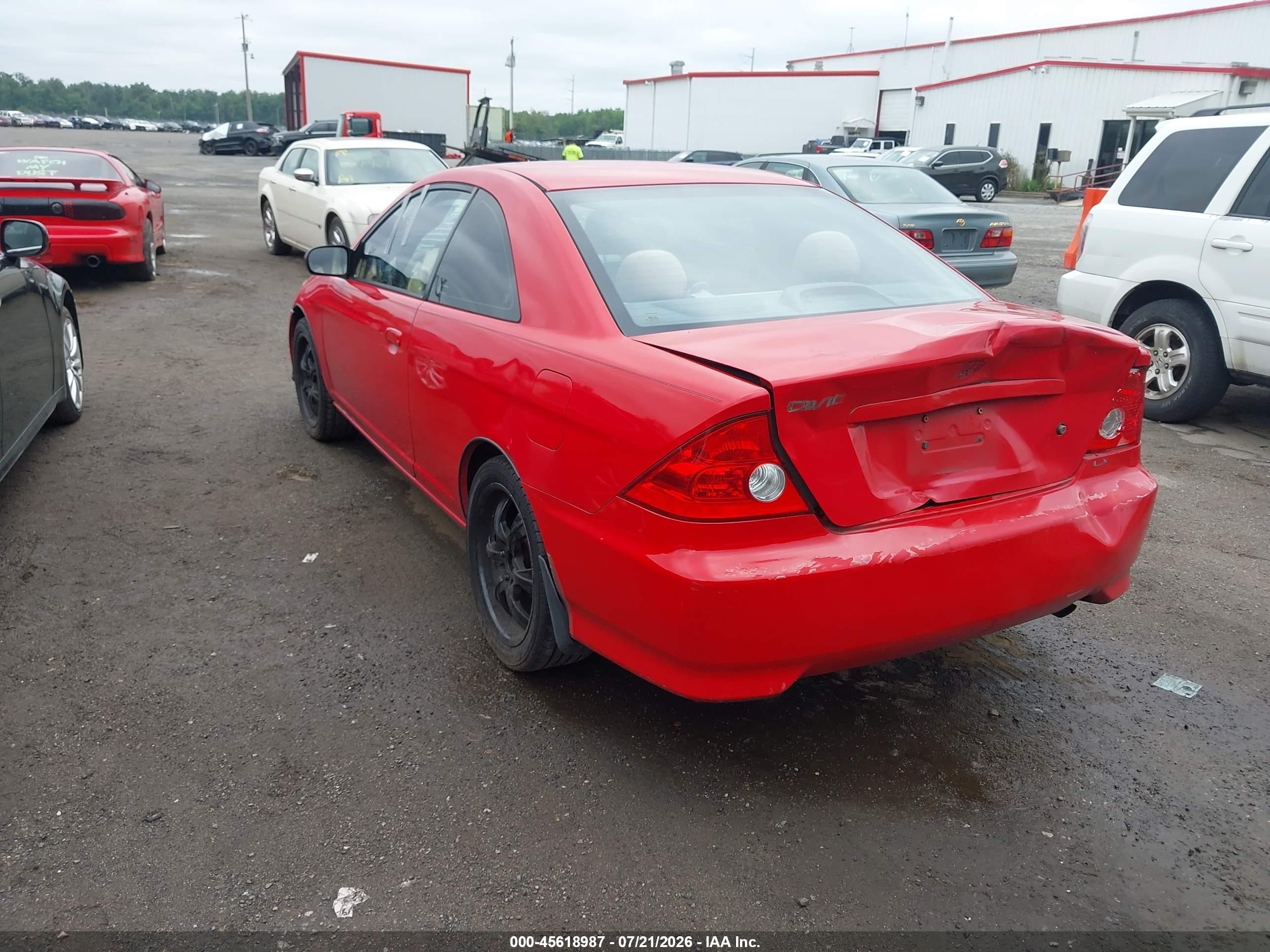 2005 Honda Civic Lx Red vin: 1HGEM21545L016161