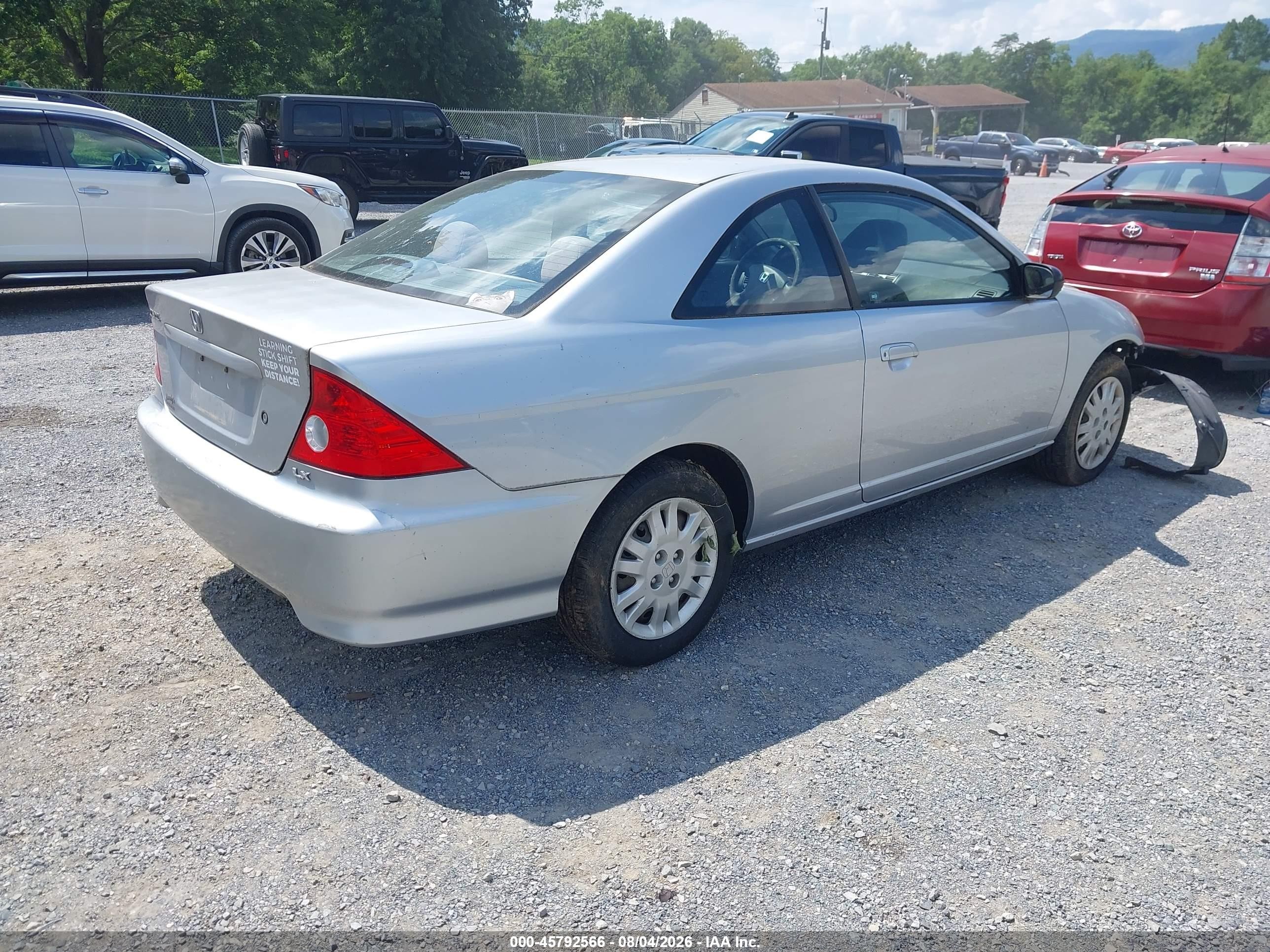 2005 Honda Civic Lx Silver vin: 1HGEM21565L043958