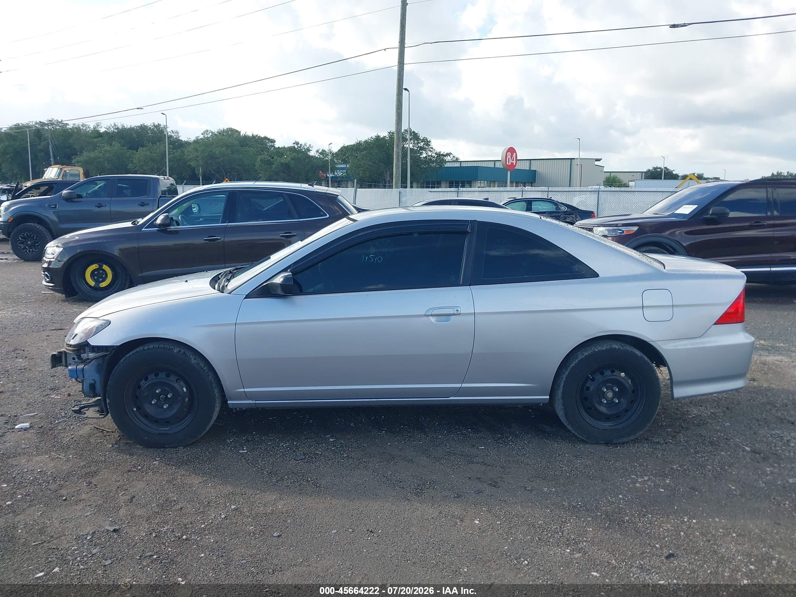 2004 Honda Civic Lx Silver vin: 1HGEM21574L023801