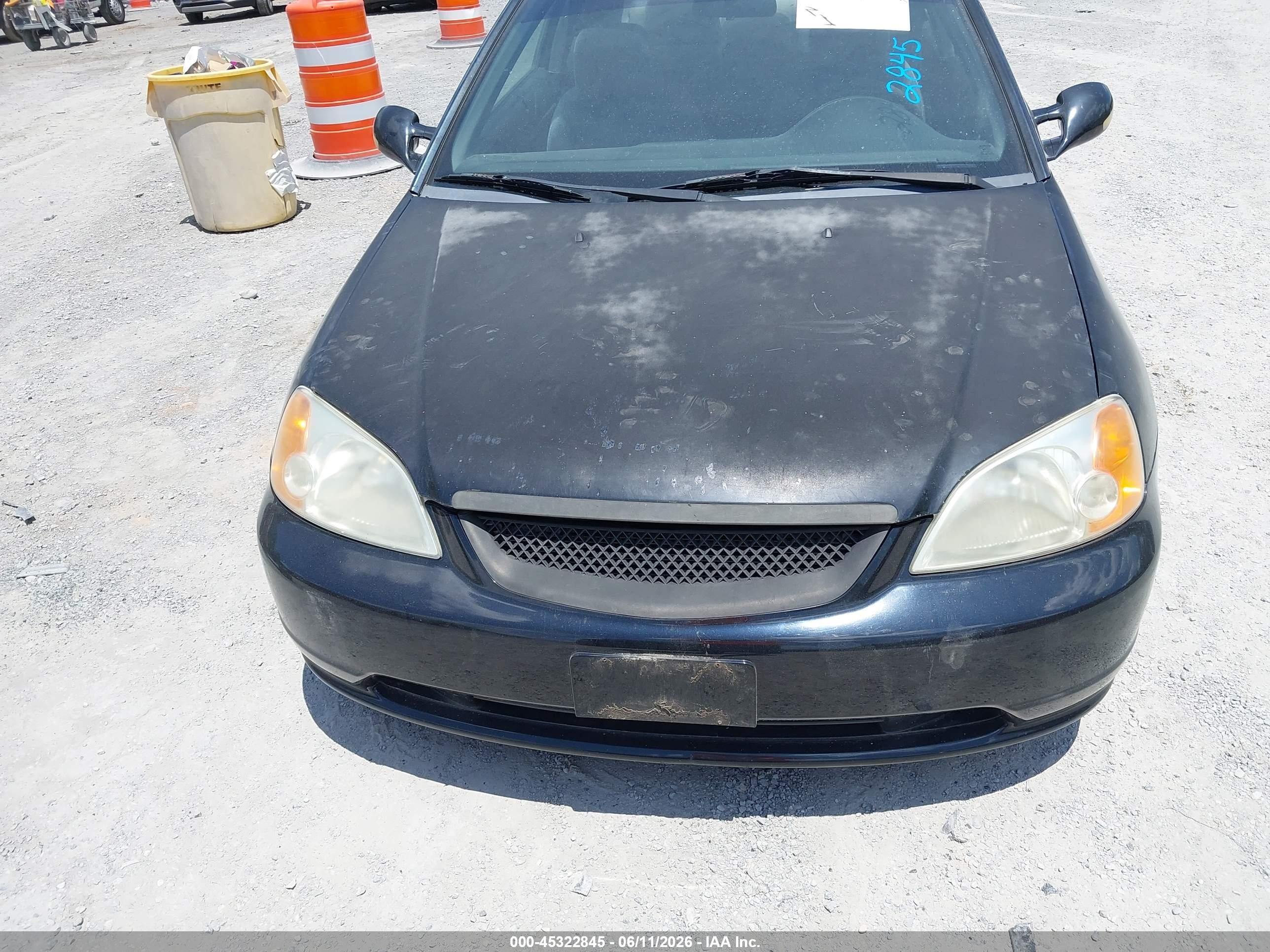 2001 Honda Civic Lx Black vin: 1HGEM215X1L021844