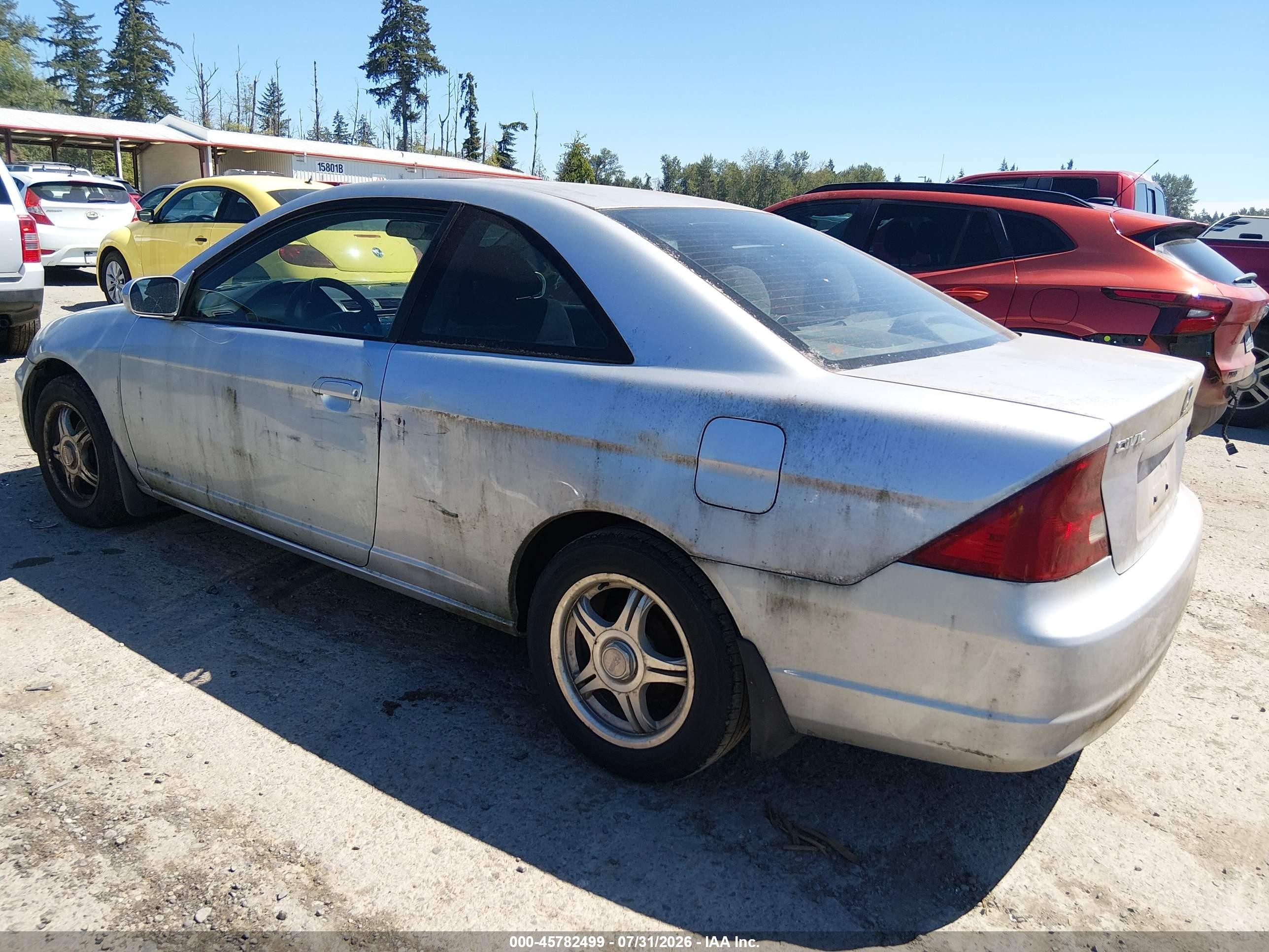 2003 Honda Civic Ex Silver vin: 1HGEM21903L005982