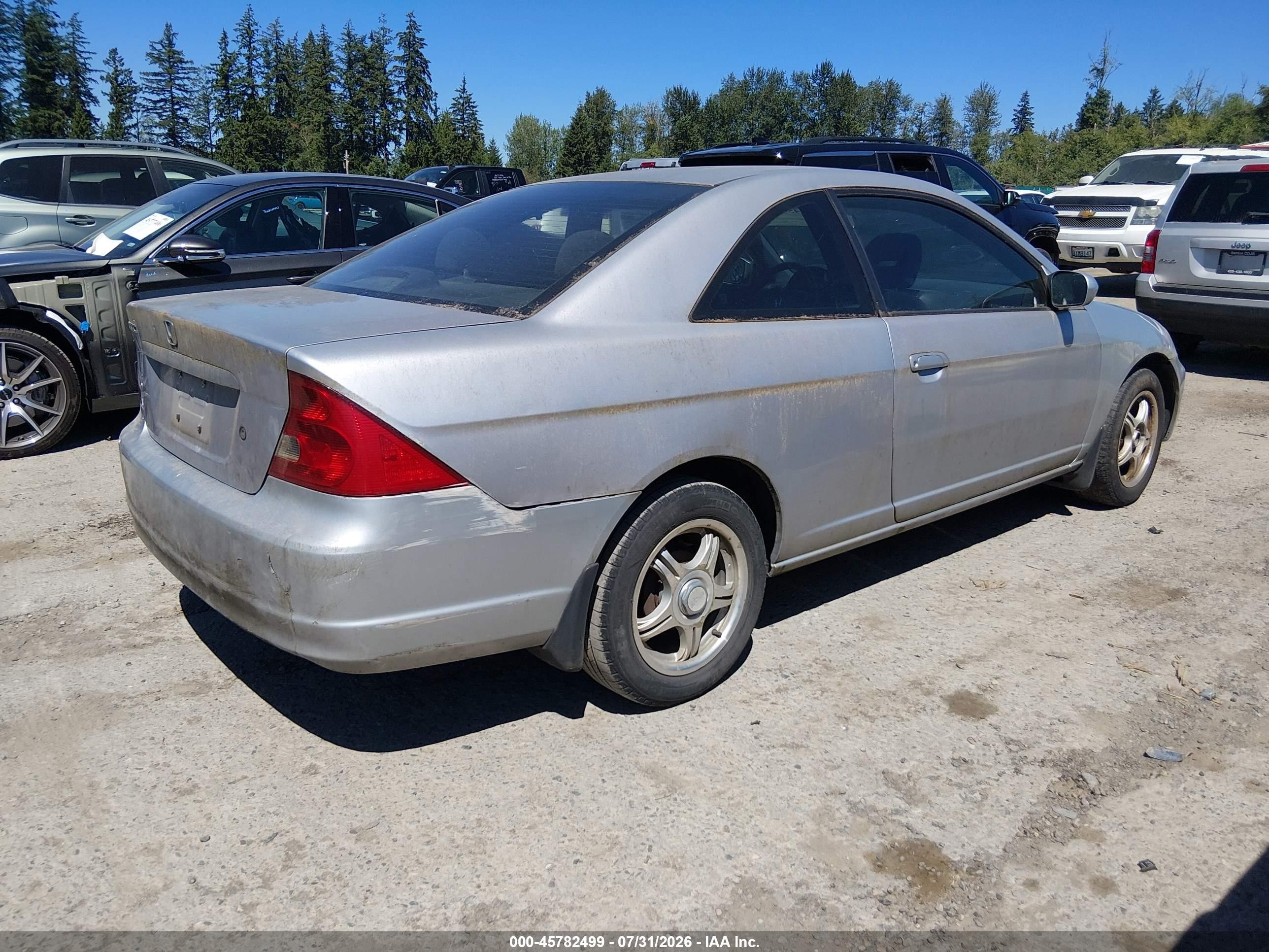 2003 Honda Civic Ex Silver vin: 1HGEM21903L005982