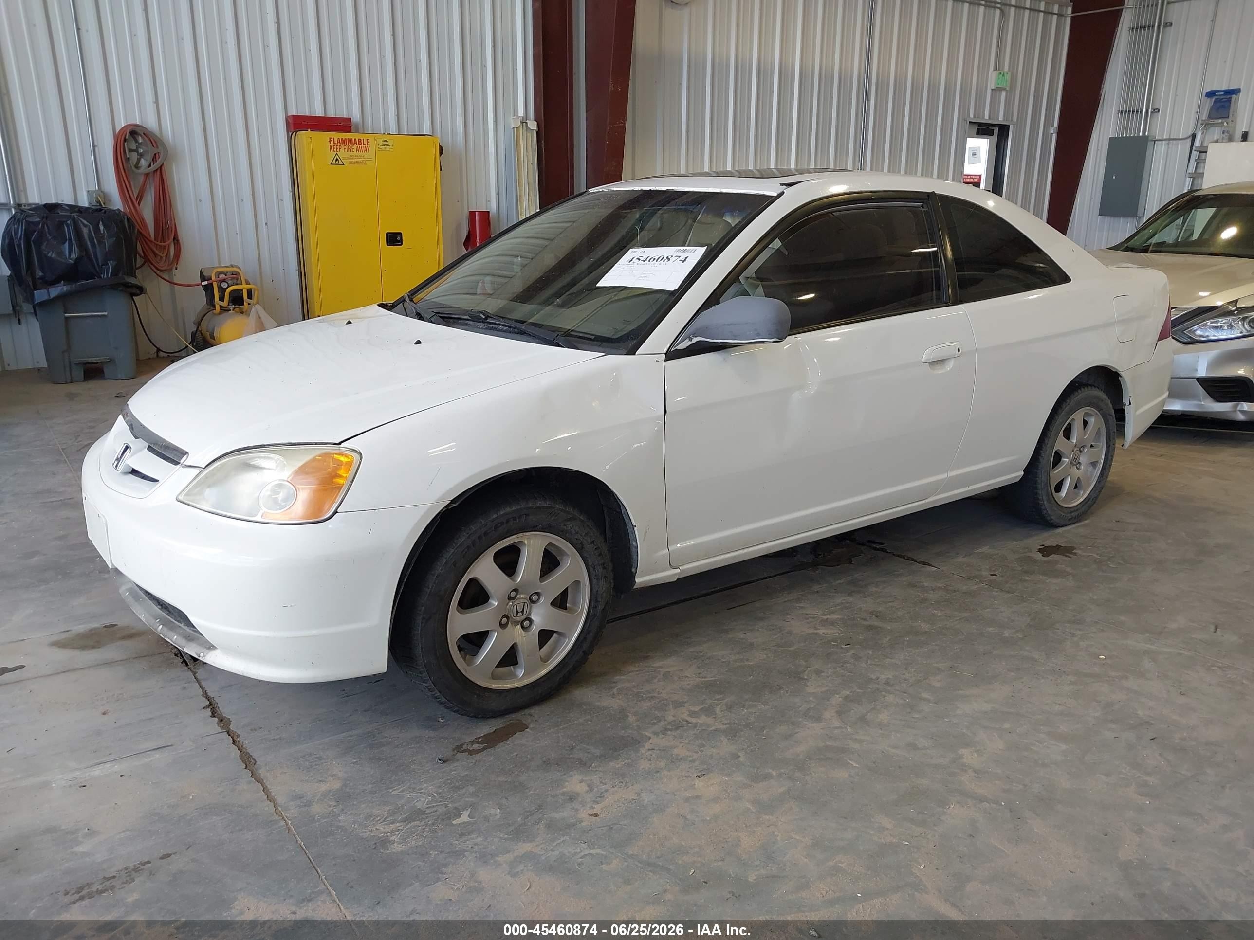 2003 Honda Civic Ex White vin: 1HGEM21903L030171