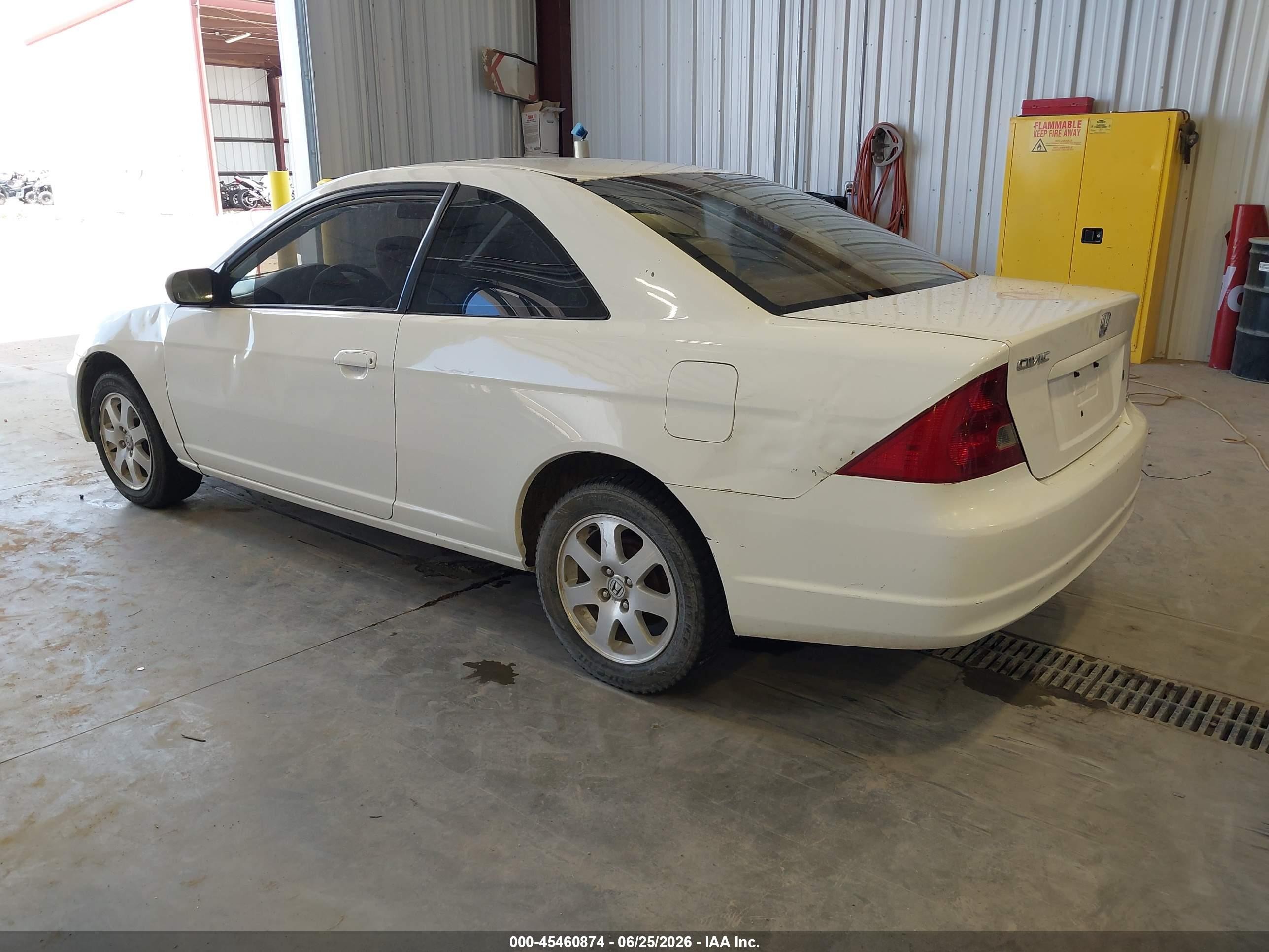 2003 Honda Civic Ex White vin: 1HGEM21903L030171