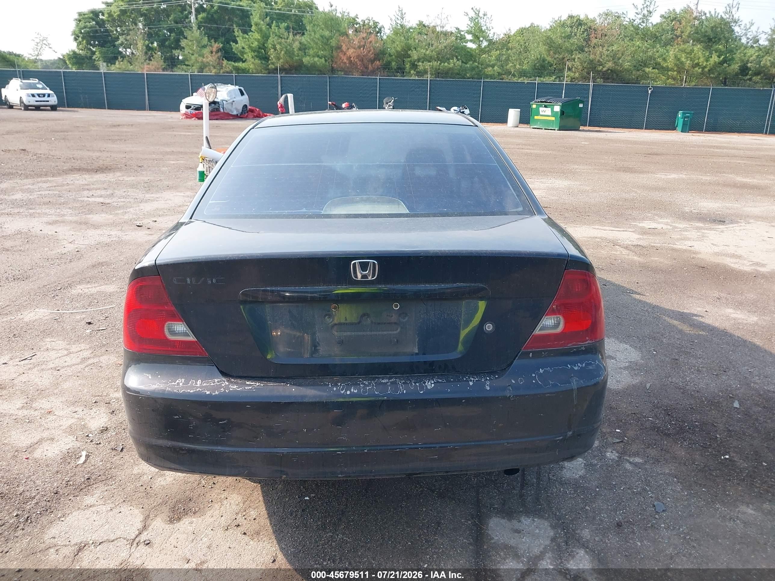 2003 Honda Civic Ex Black vin: 1HGEM21903L039565