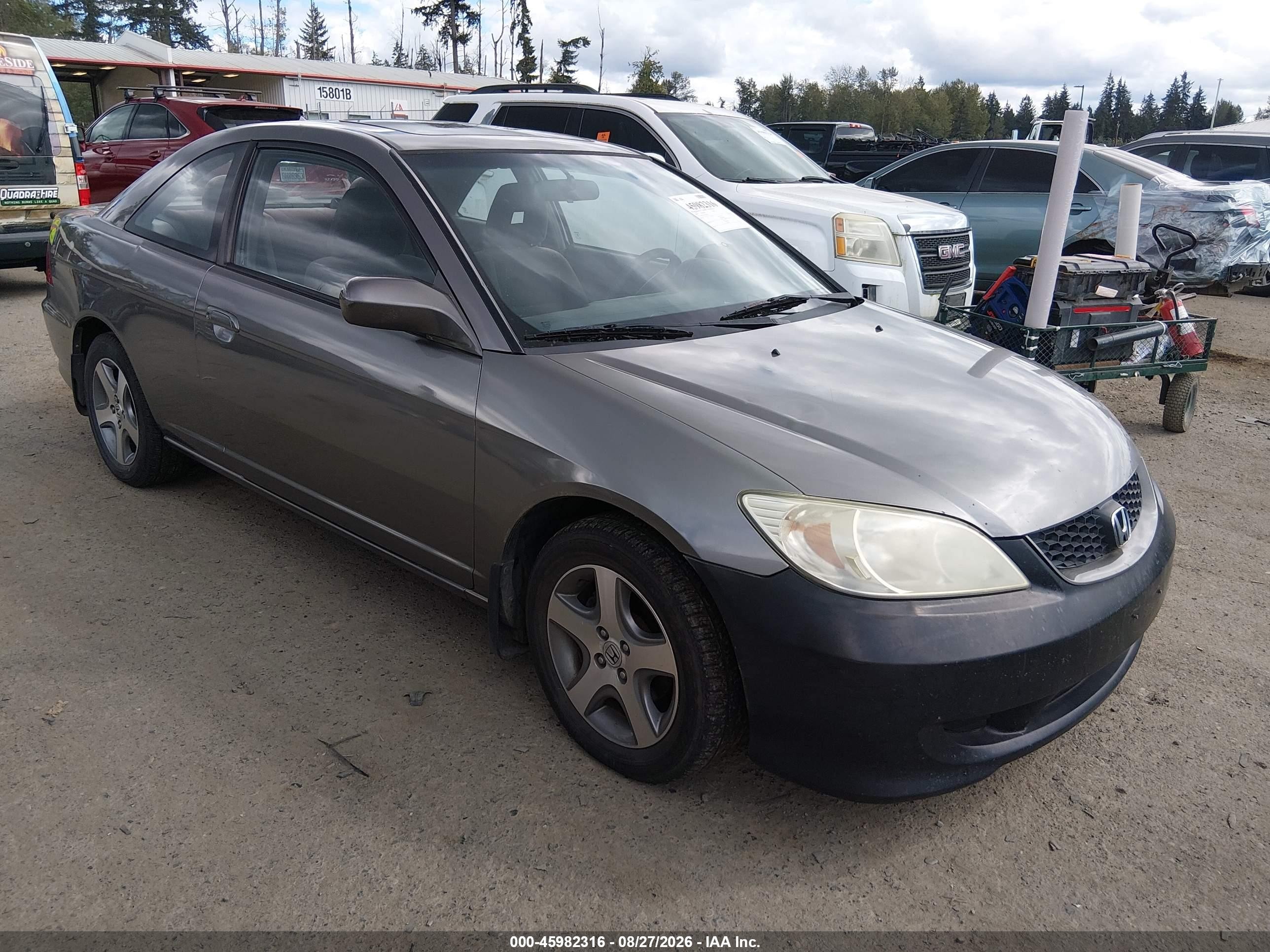 2004 Honda Civic Ex Gray vin: 1HGEM21924L006133