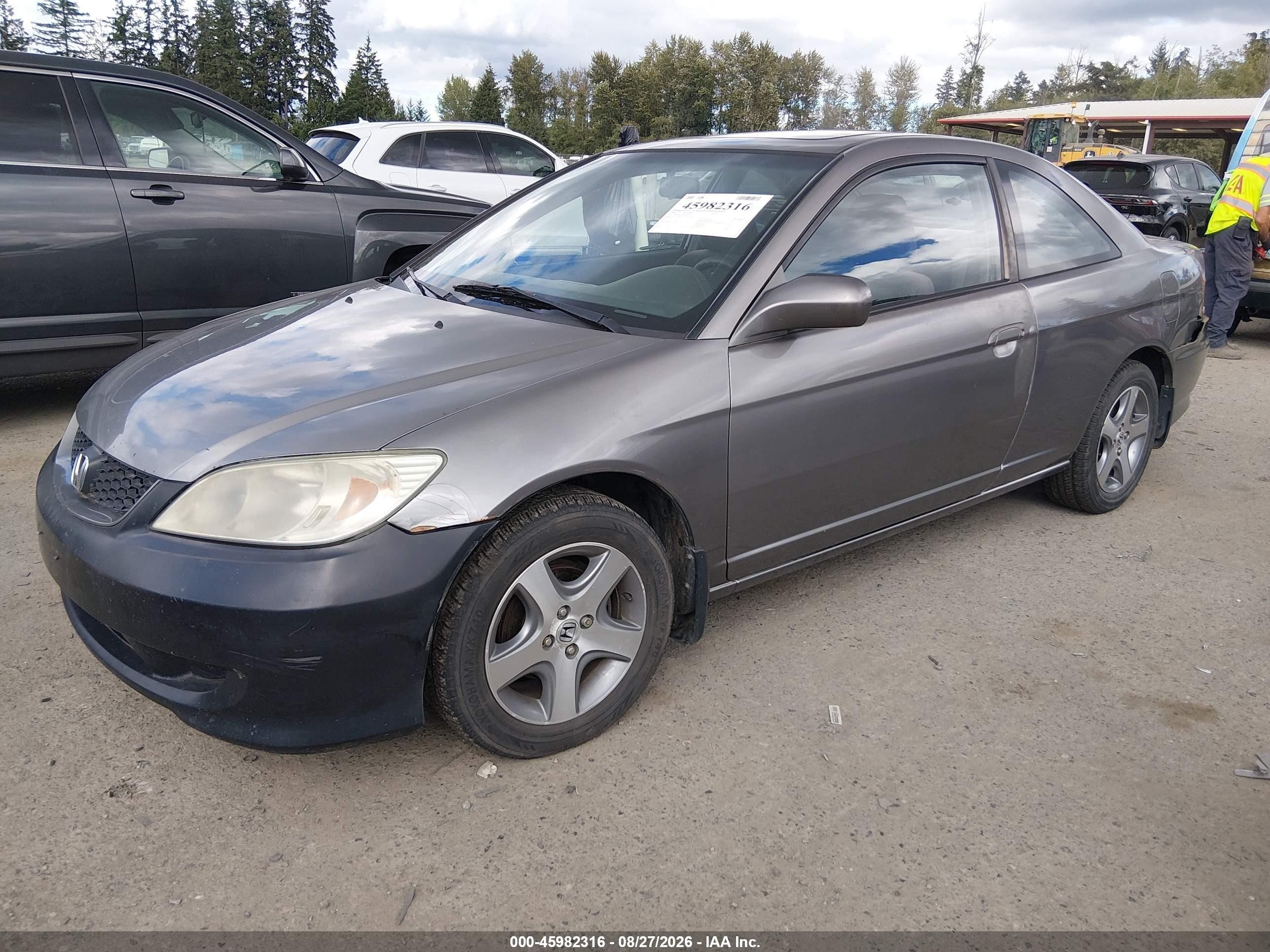 2004 Honda Civic Ex Gray vin: 1HGEM21924L006133