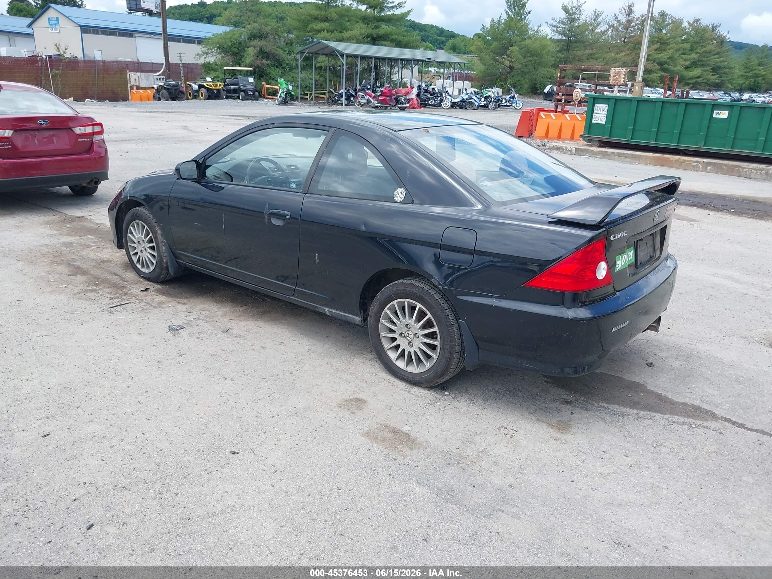 2005 Honda Civic Ex Black vin: 1HGEM21925L034337