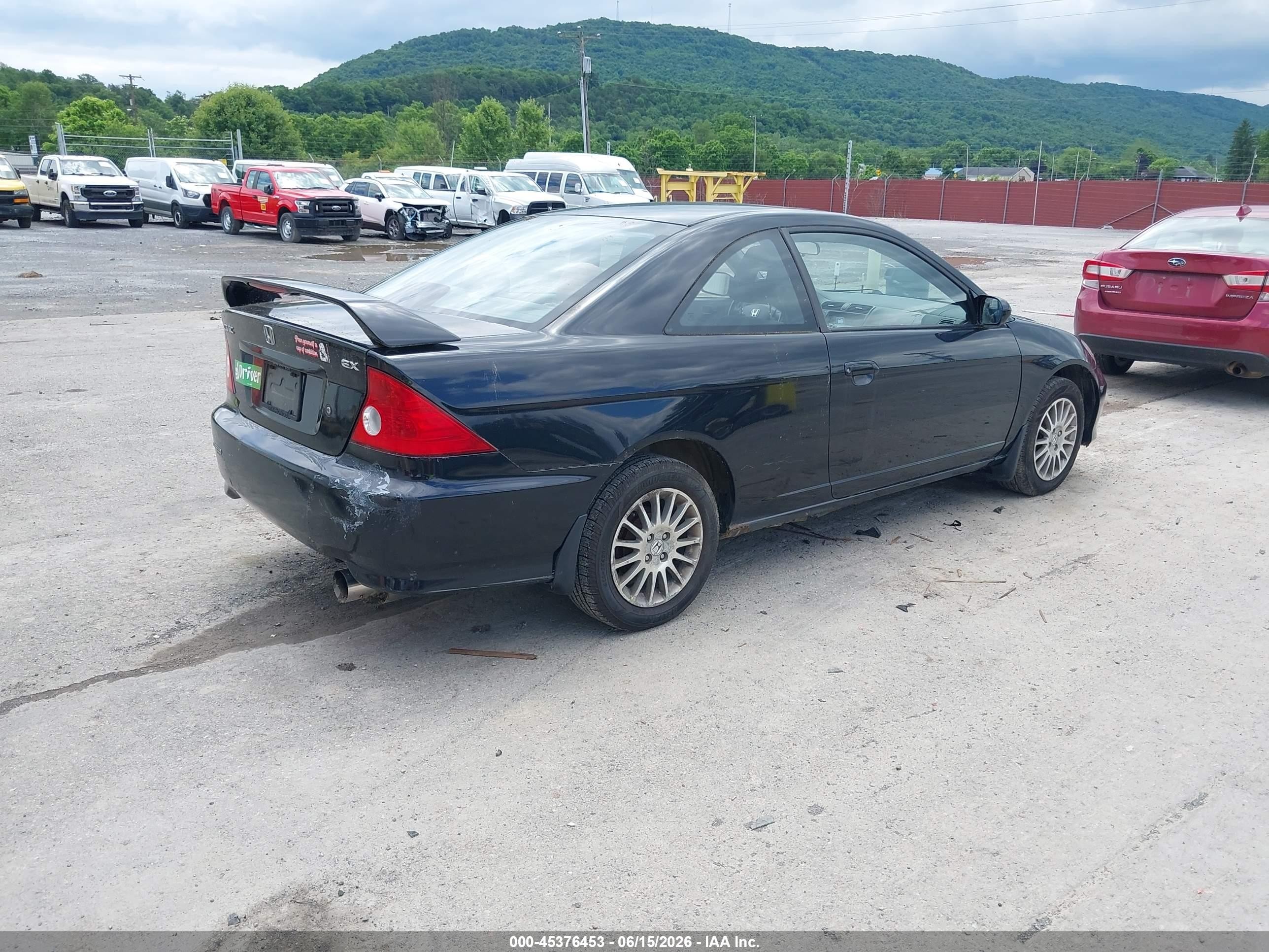 2005 Honda Civic Ex Black vin: 1HGEM21925L034337