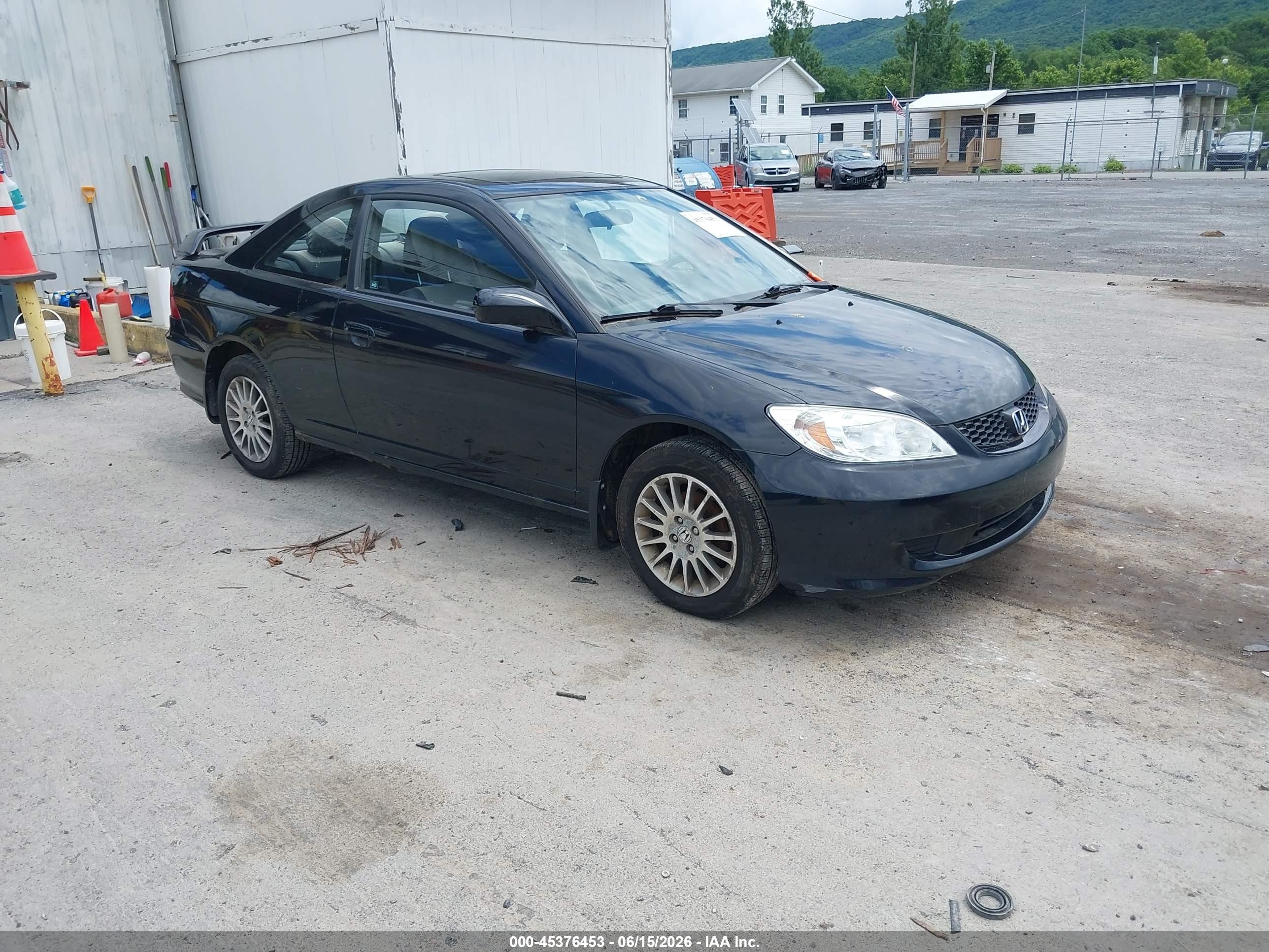 2005 Honda Civic Ex Black vin: 1HGEM21925L034337