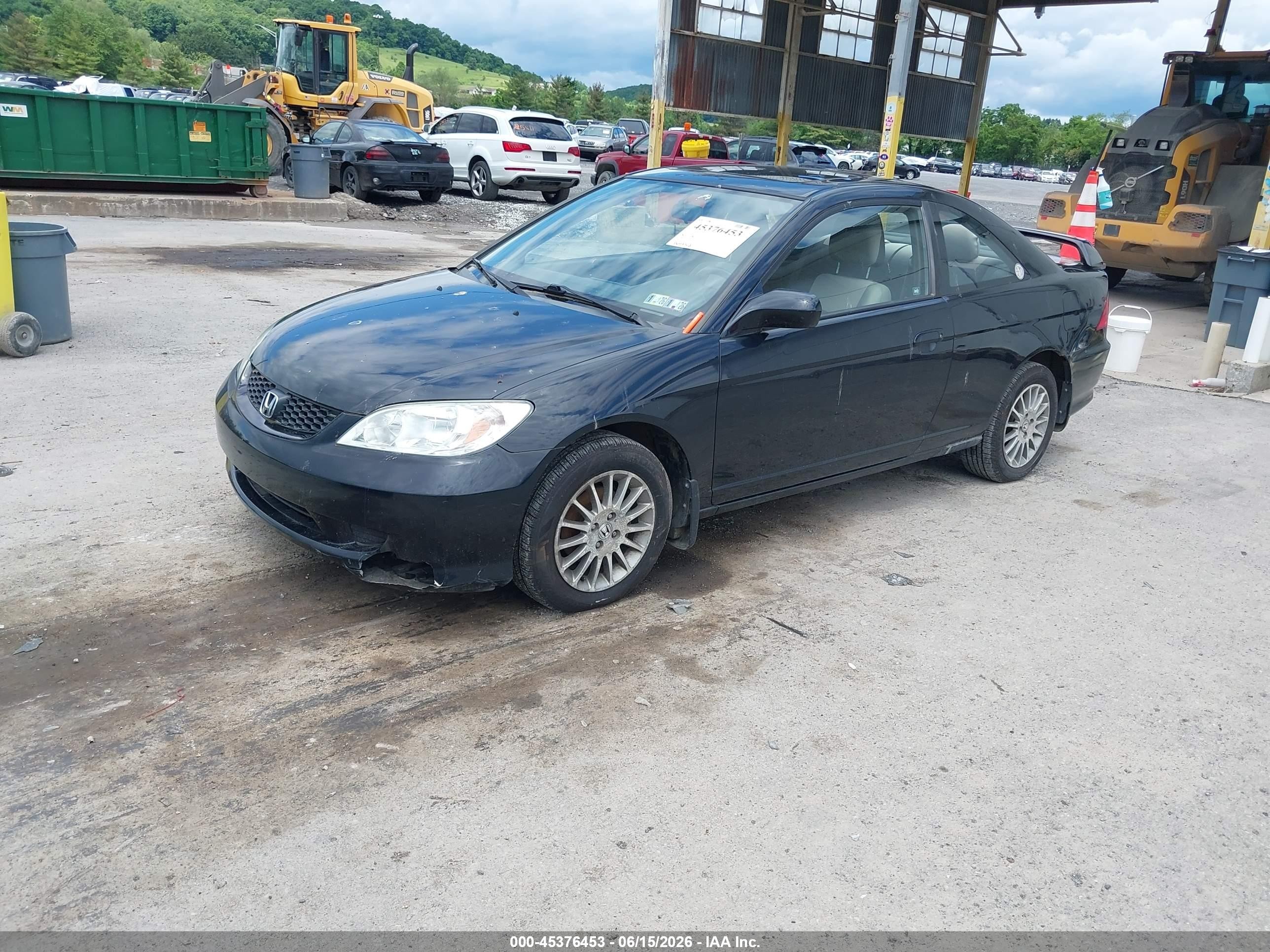 2005 Honda Civic Ex Black vin: 1HGEM21925L034337