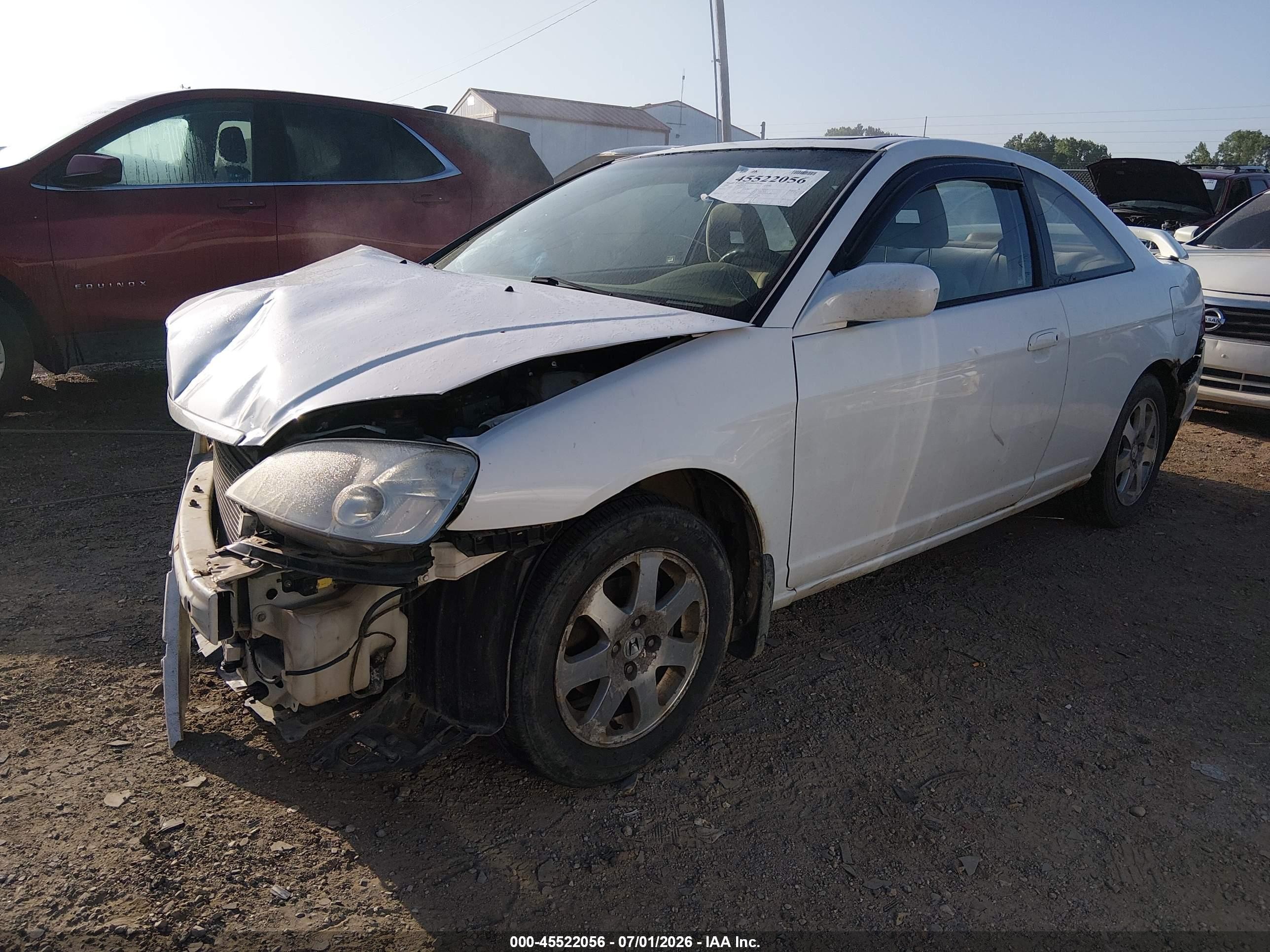 2003 Honda Civic Ex White vin: 1HGEM21933L030150