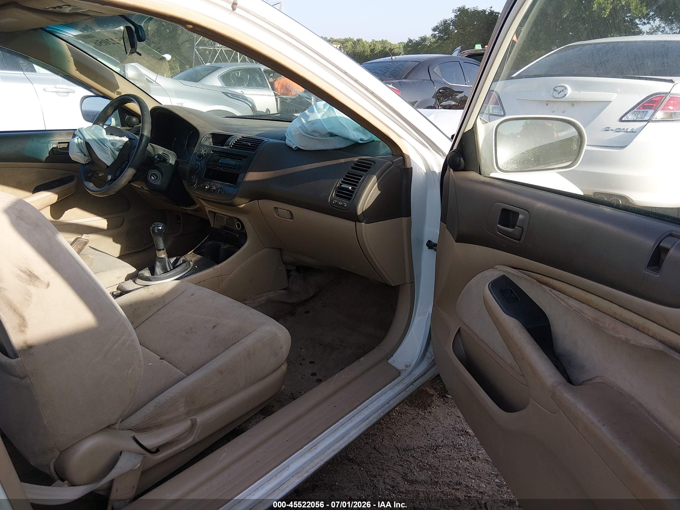 2003 Honda Civic Ex White vin: 1HGEM21933L030150