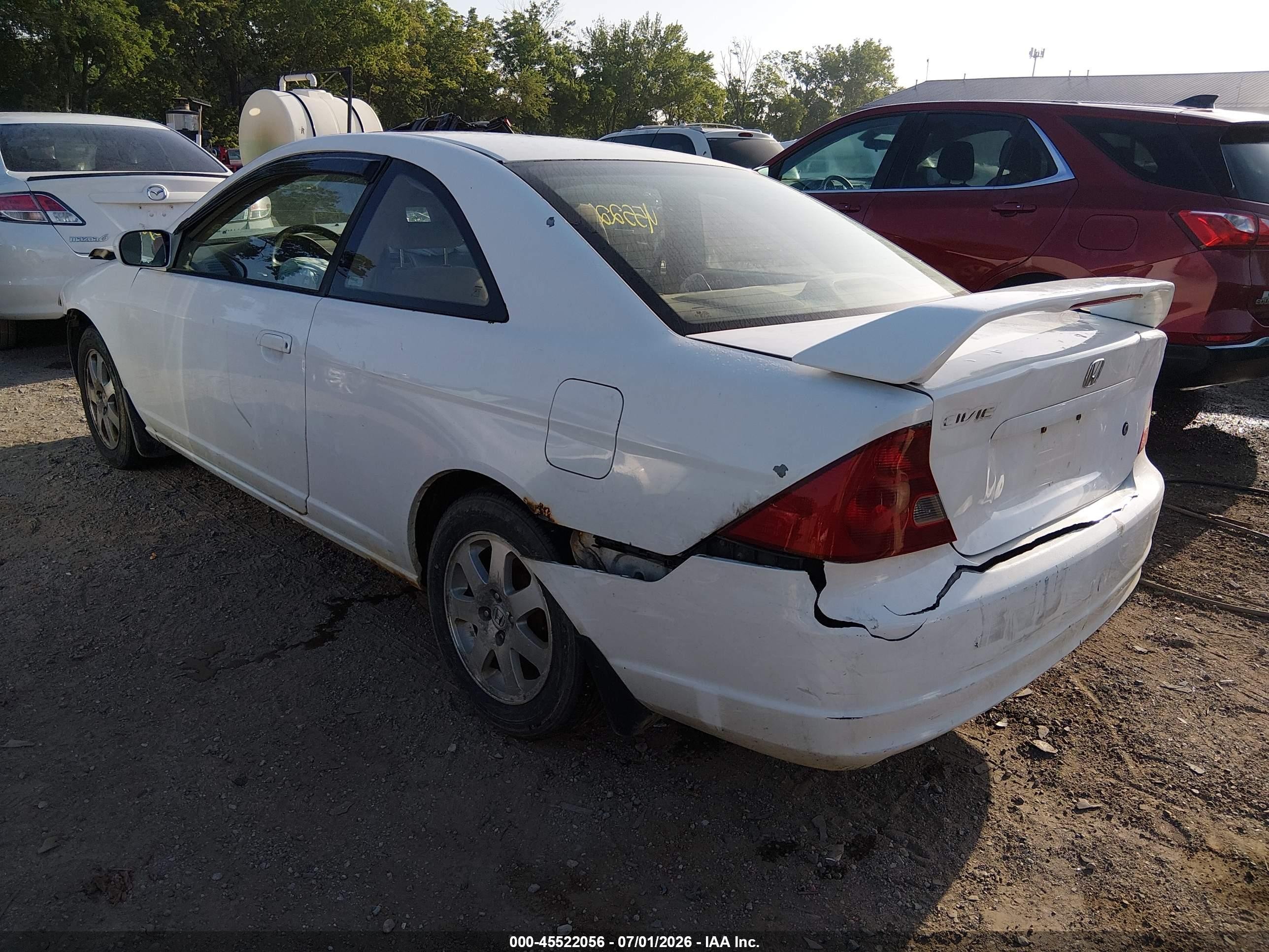 2003 Honda Civic Ex White vin: 1HGEM21933L030150