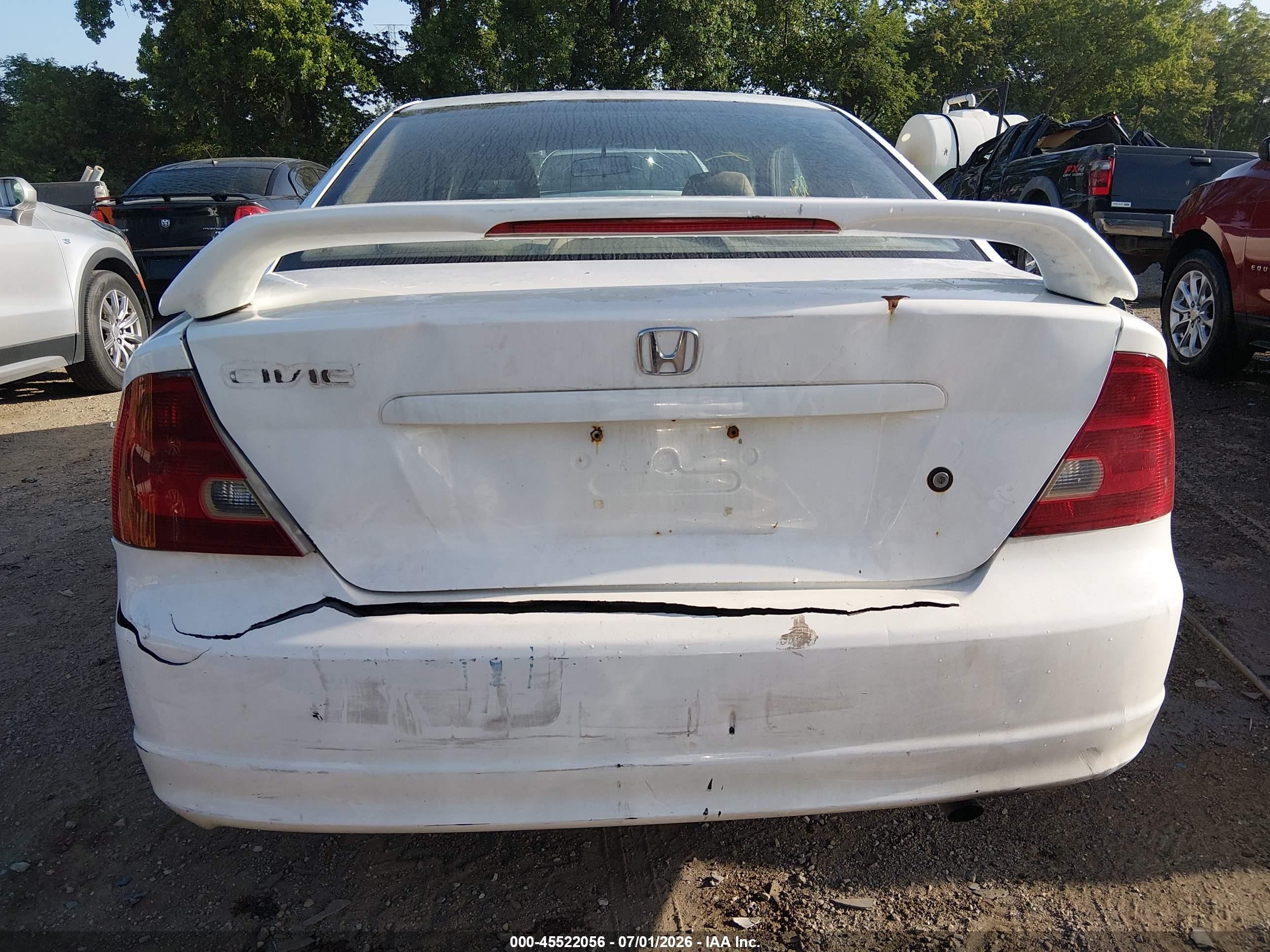 2003 Honda Civic Ex White vin: 1HGEM21933L030150