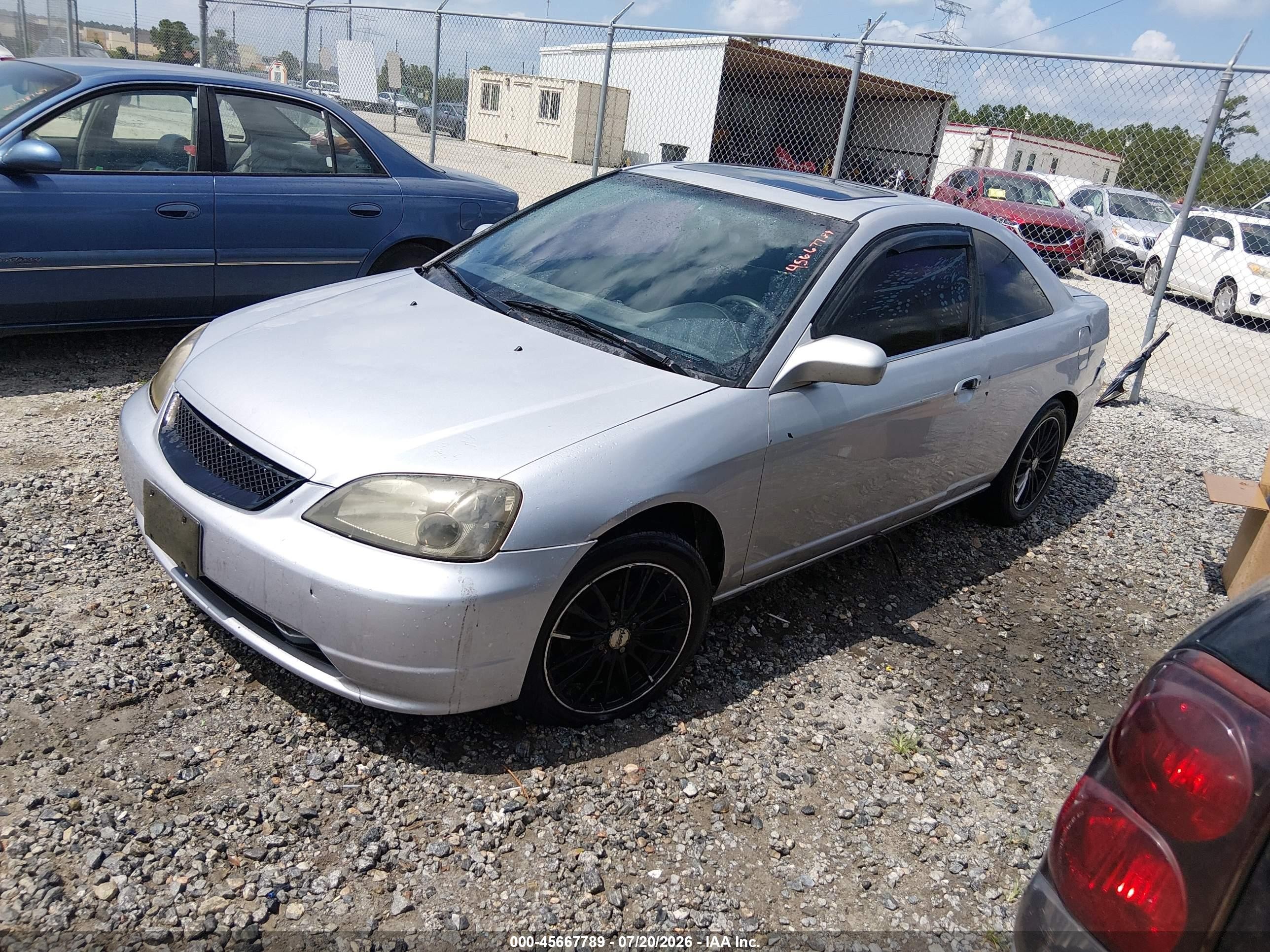 2002 Honda Civic Ex Silver vin: 1HGEM21952L060037