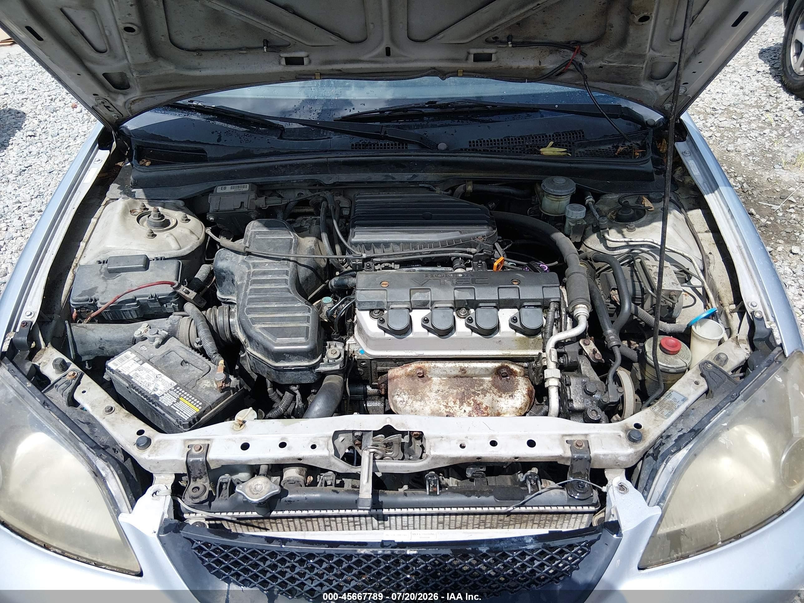 2002 Honda Civic Ex Silver vin: 1HGEM21952L060037
