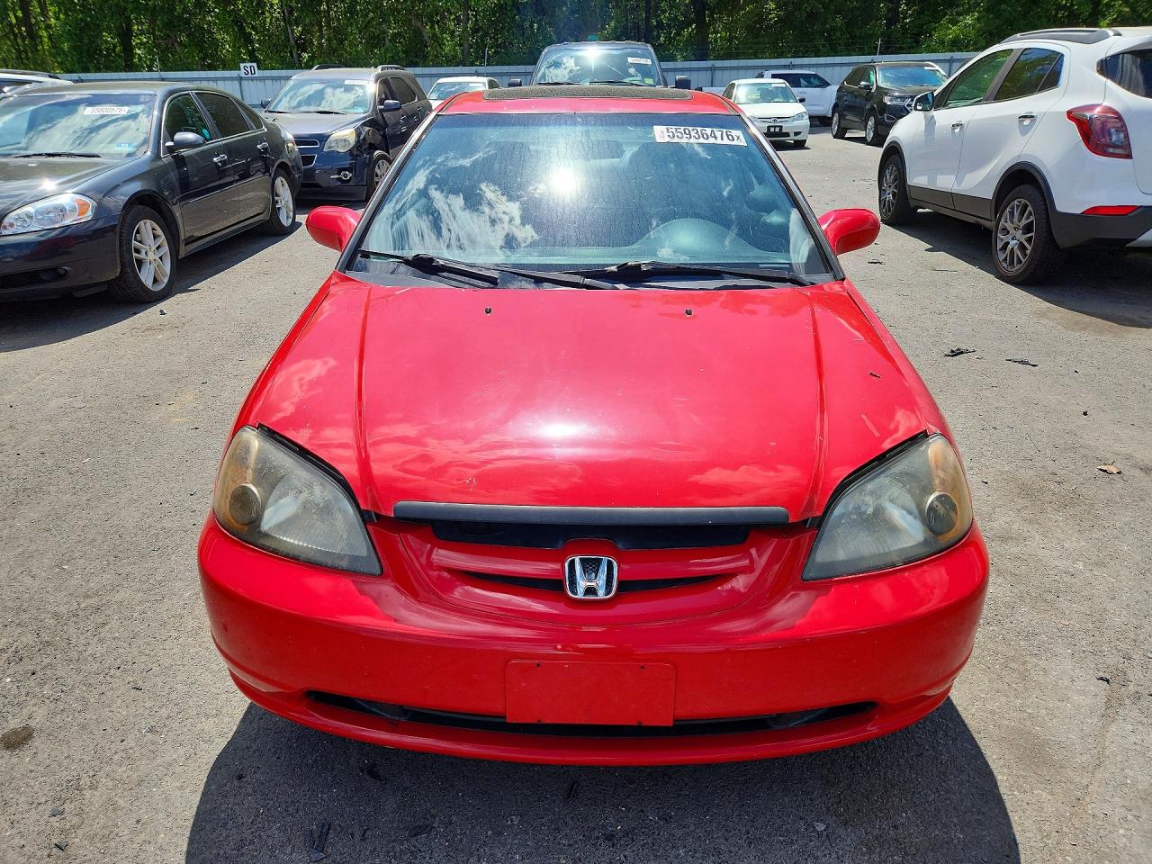 2001 Honda Civic Si Красный vin: 1HGEM21981L114056