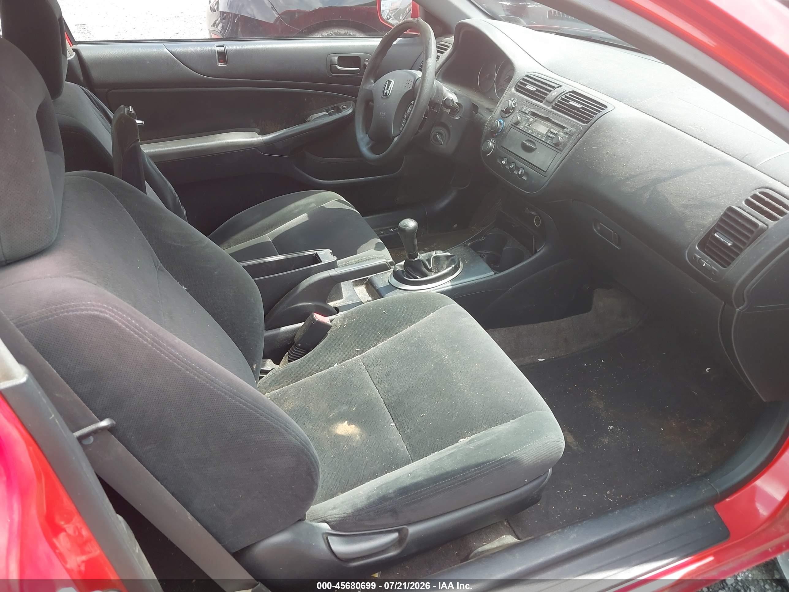 2004 Honda Civic Ex Red vin: 1HGEM21994L014424