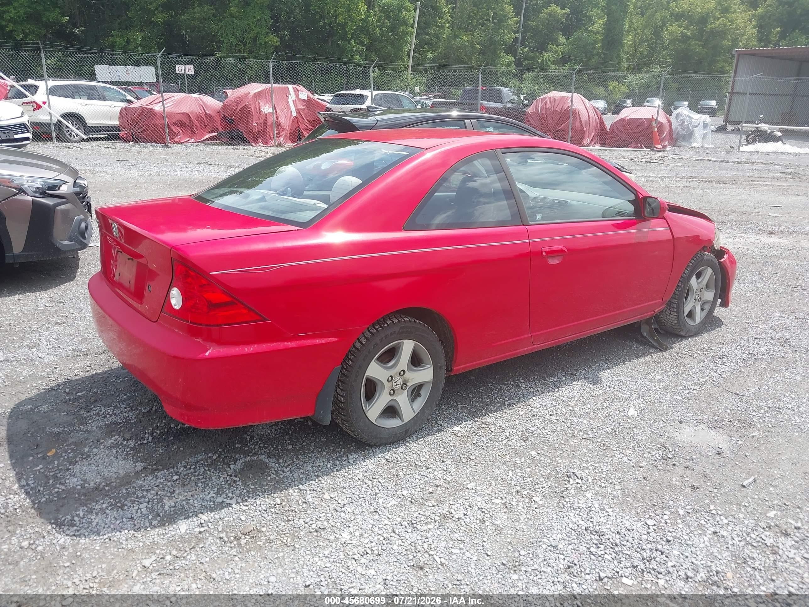 2004 Honda Civic Ex Red vin: 1HGEM21994L014424