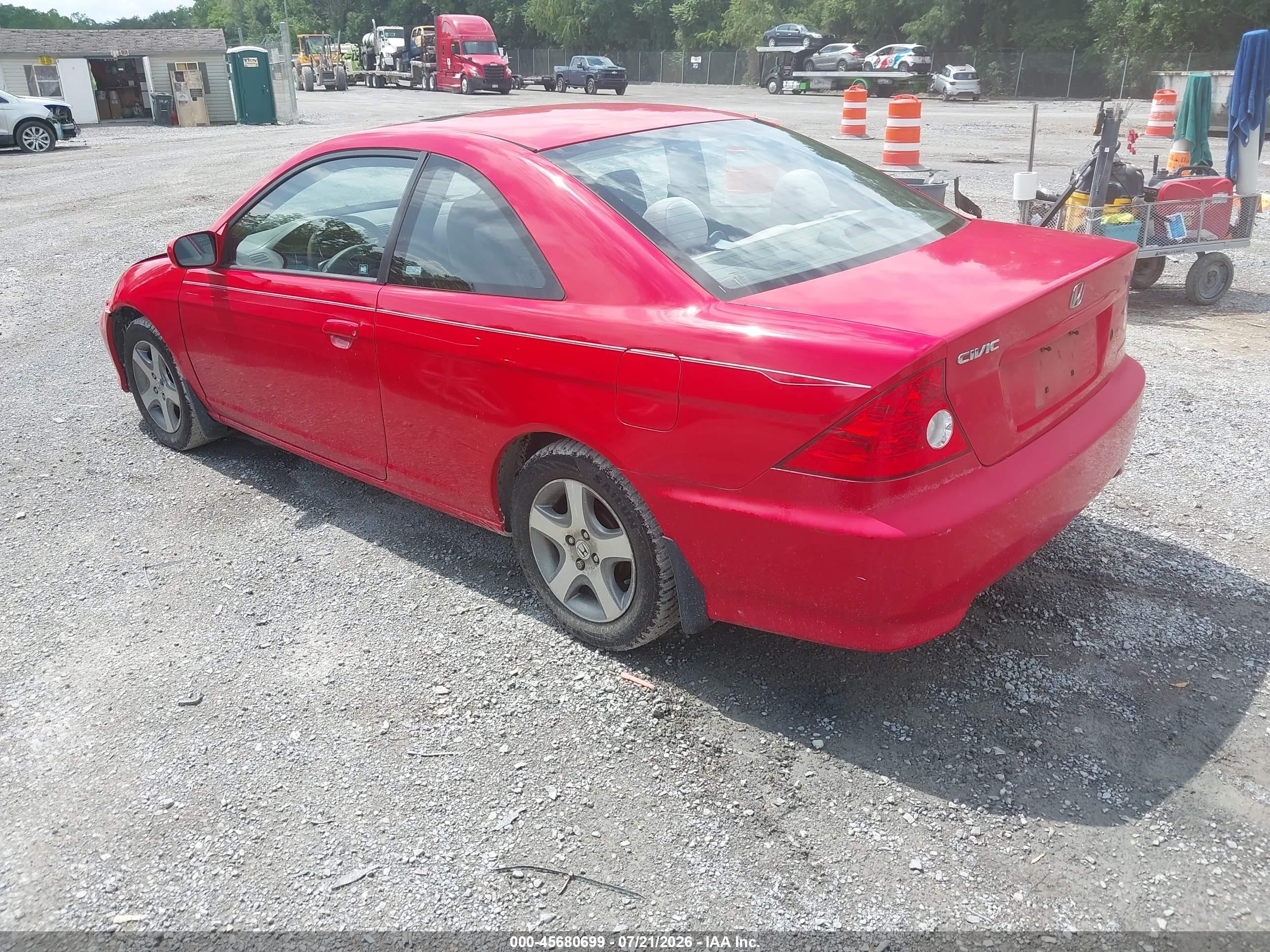 2004 Honda Civic Ex Red vin: 1HGEM21994L014424