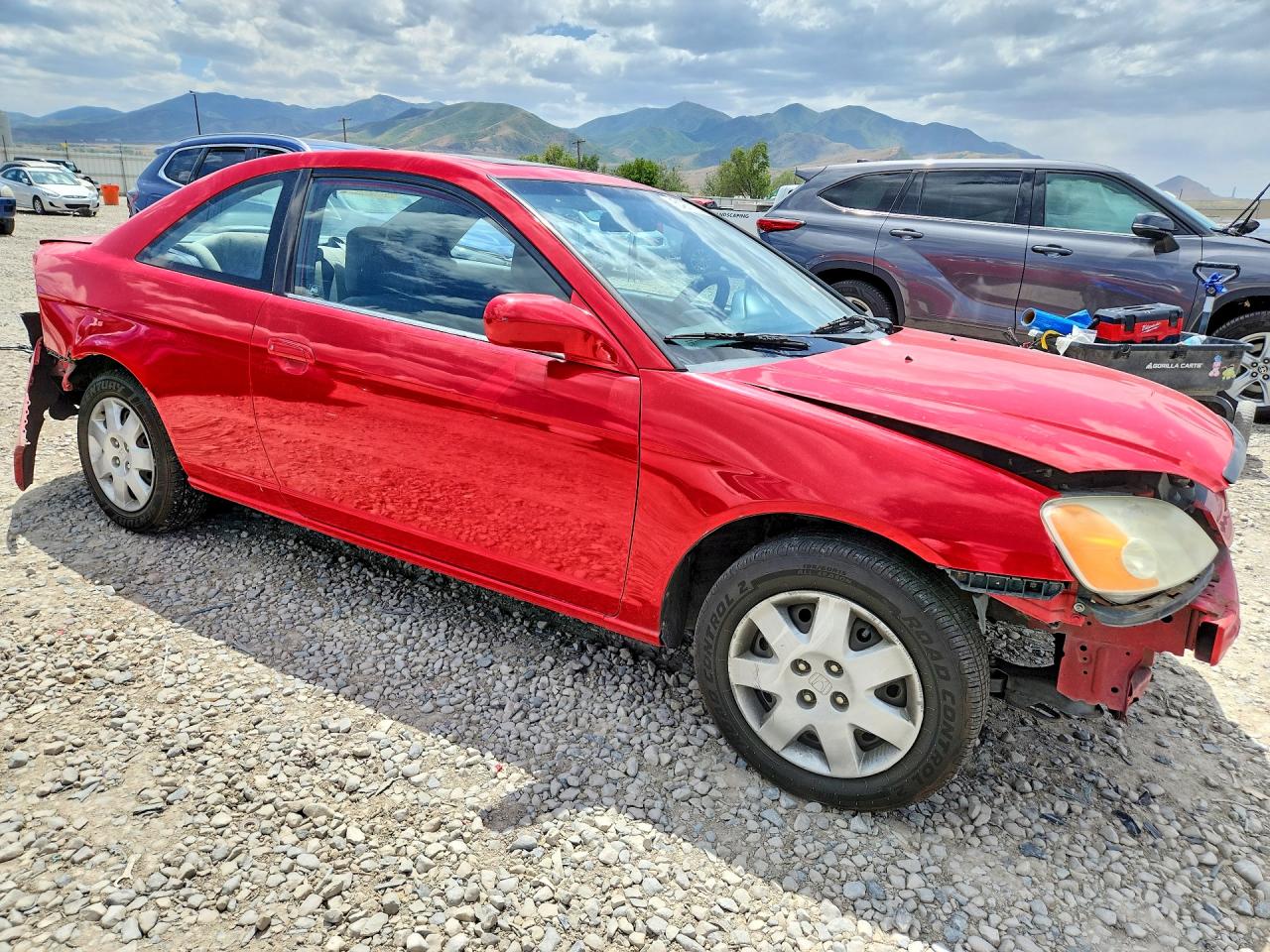 2001 Honda Civic Si Red vin: 1HGEM219X1L021121