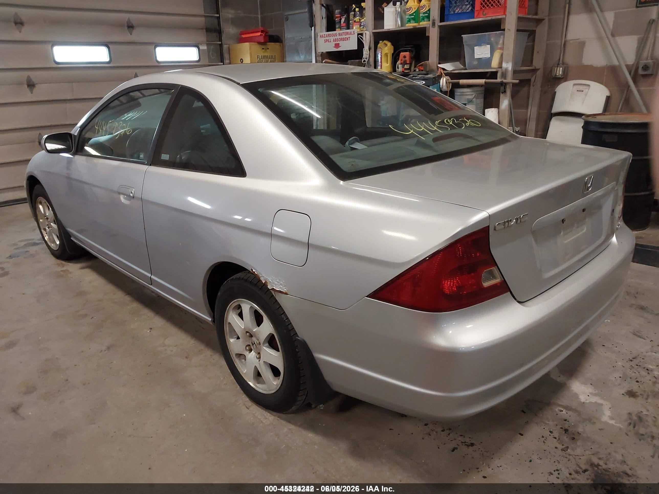 2002 Honda Civic Ex Silver vin: 1HGEM219X2L038566