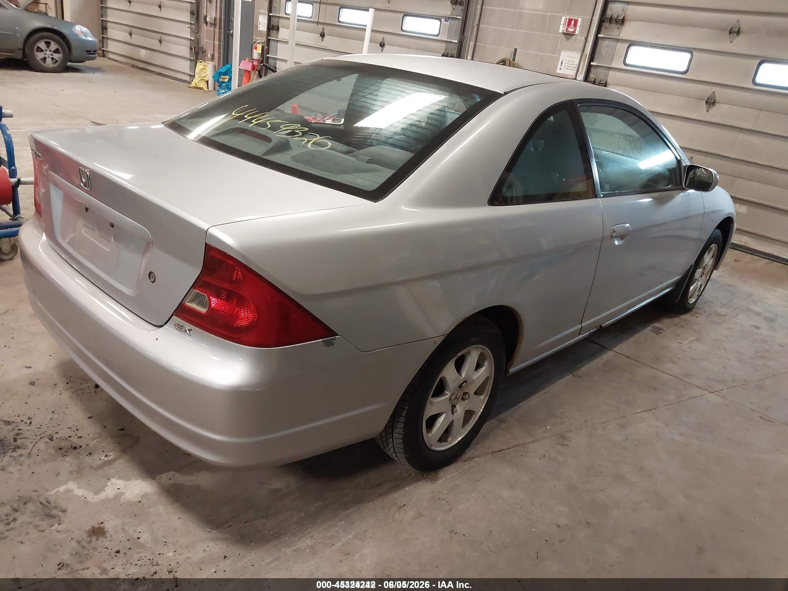 2002 Honda Civic Ex Silver vin: 1HGEM219X2L038566