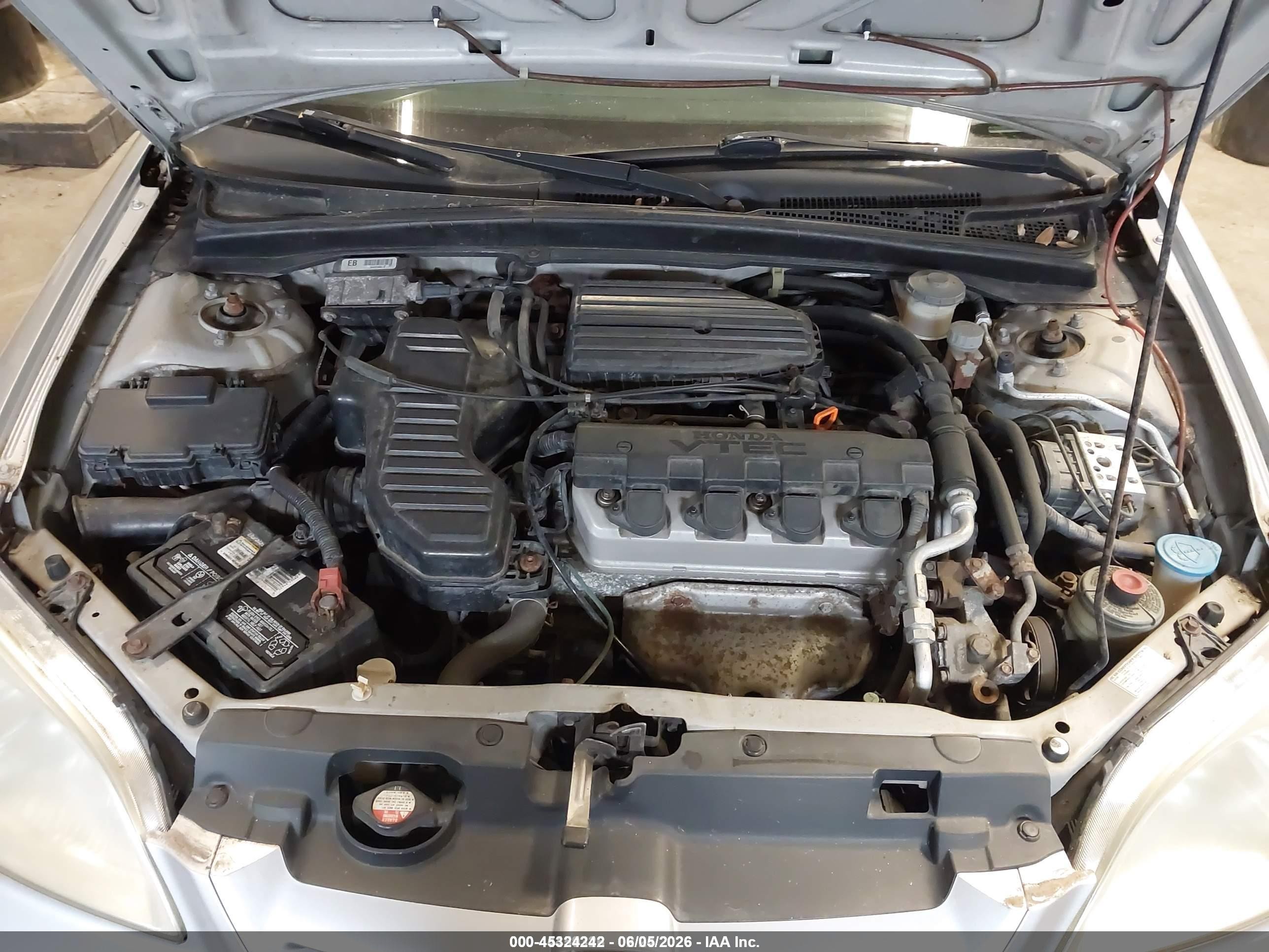 2002 Honda Civic Ex Silver vin: 1HGEM219X2L038566